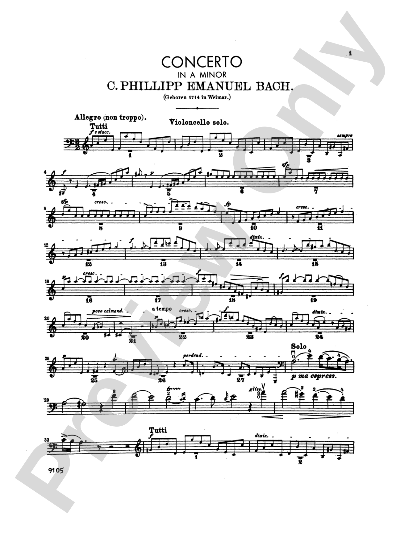 Bach: Cello Concerto in A Minor