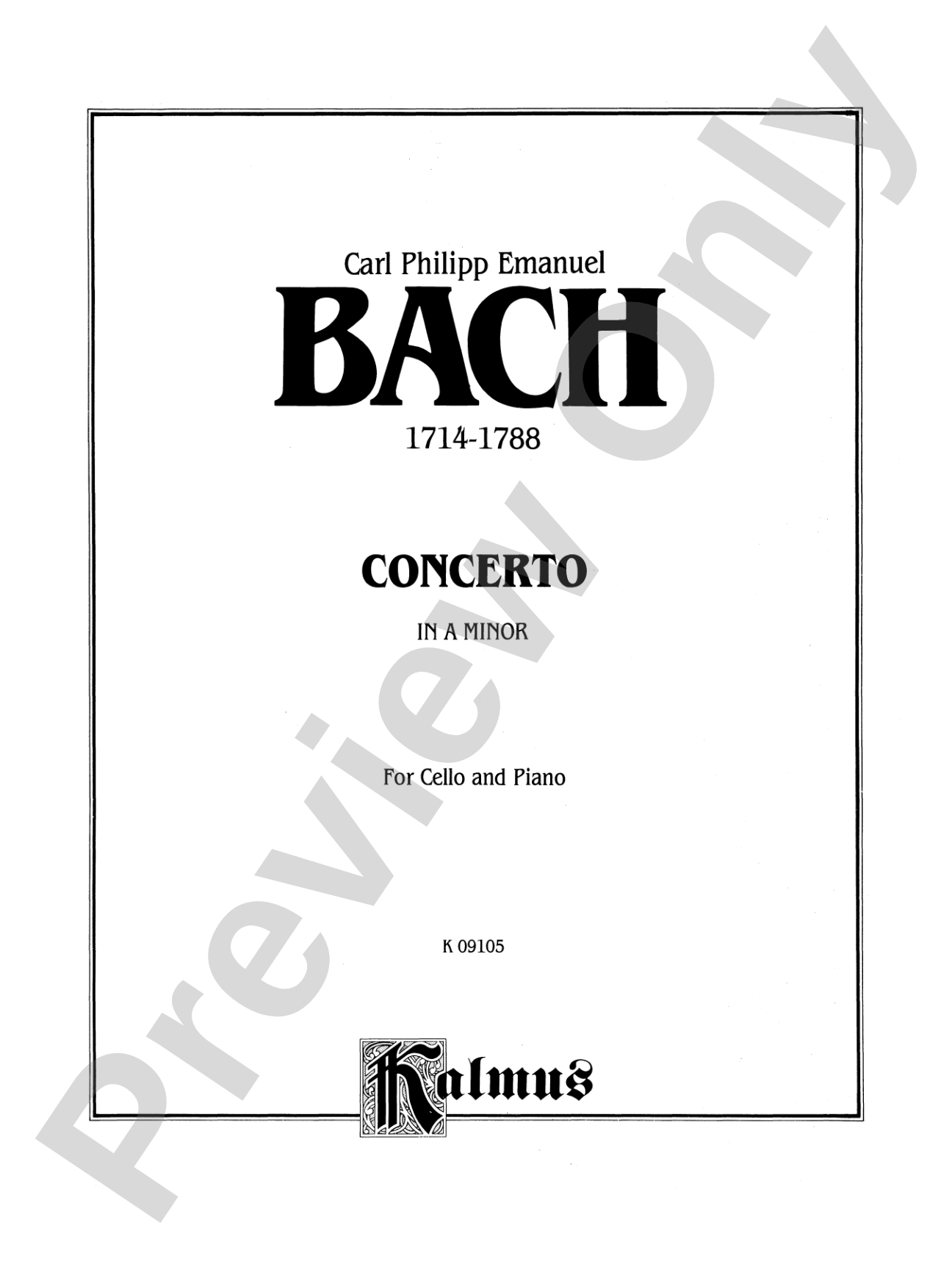 Bach: Cello Concerto in A Minor