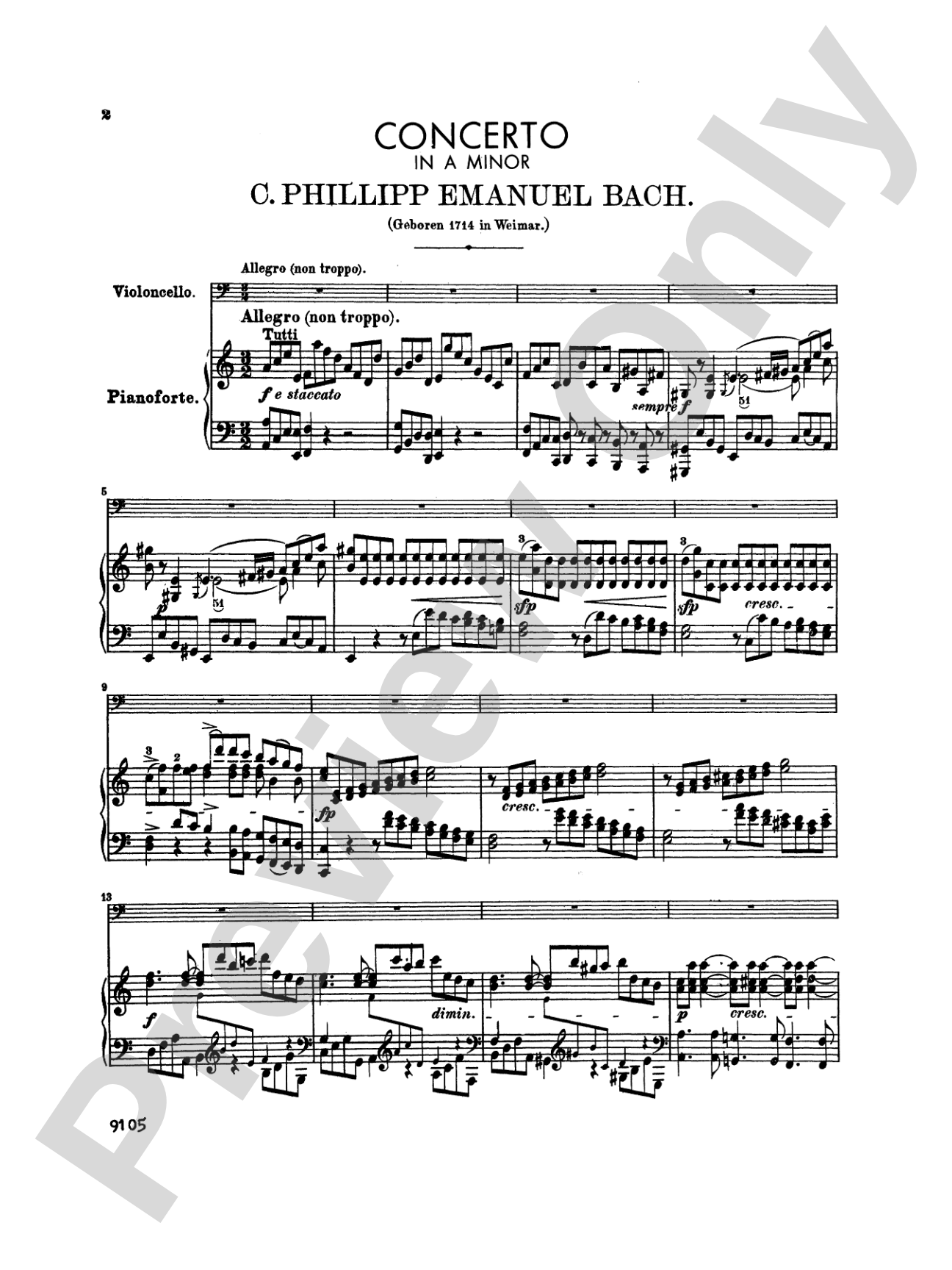 Bach: Cello Concerto in A Minor
