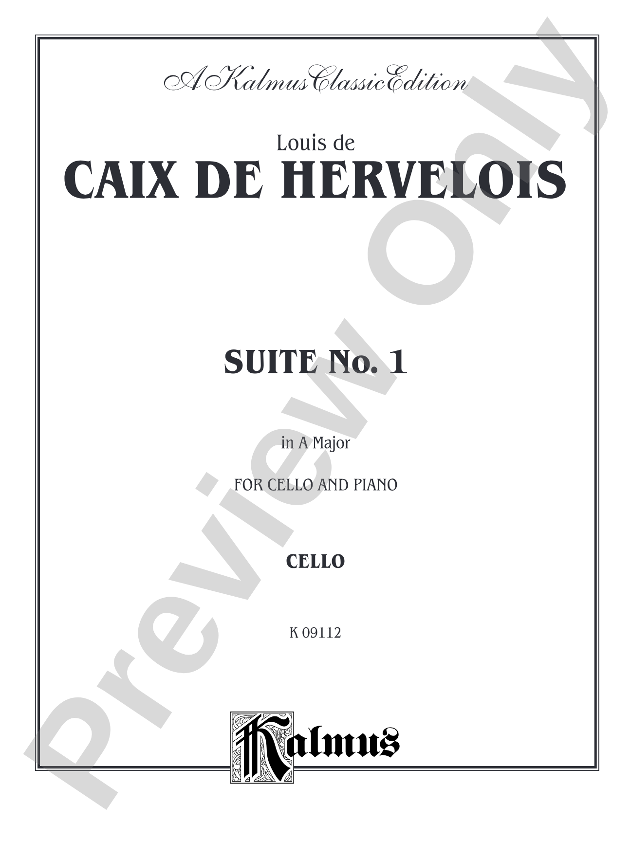 Hervelois: Suite No. 1 in A Major: Cello