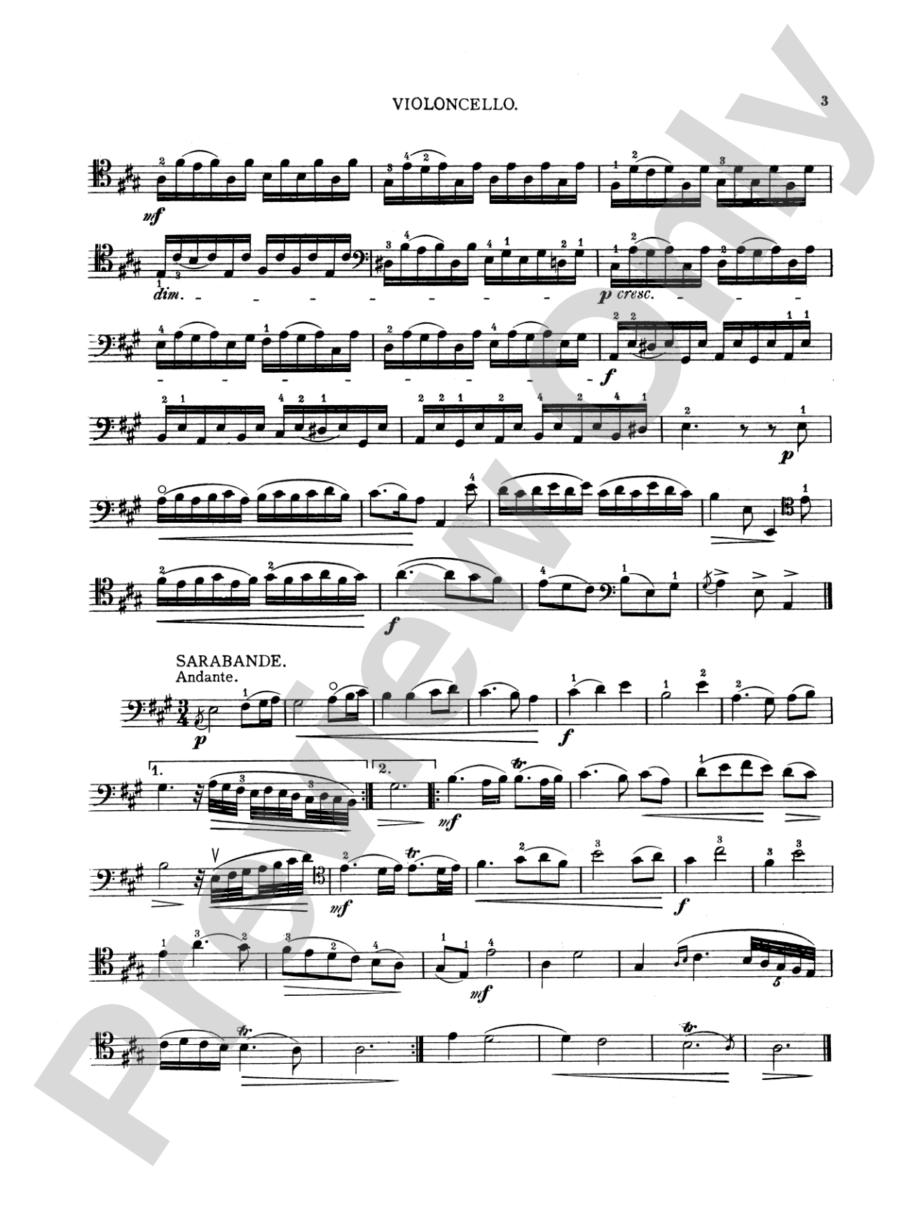 Hervelois: Suite No. 1 in A Major: Cello
