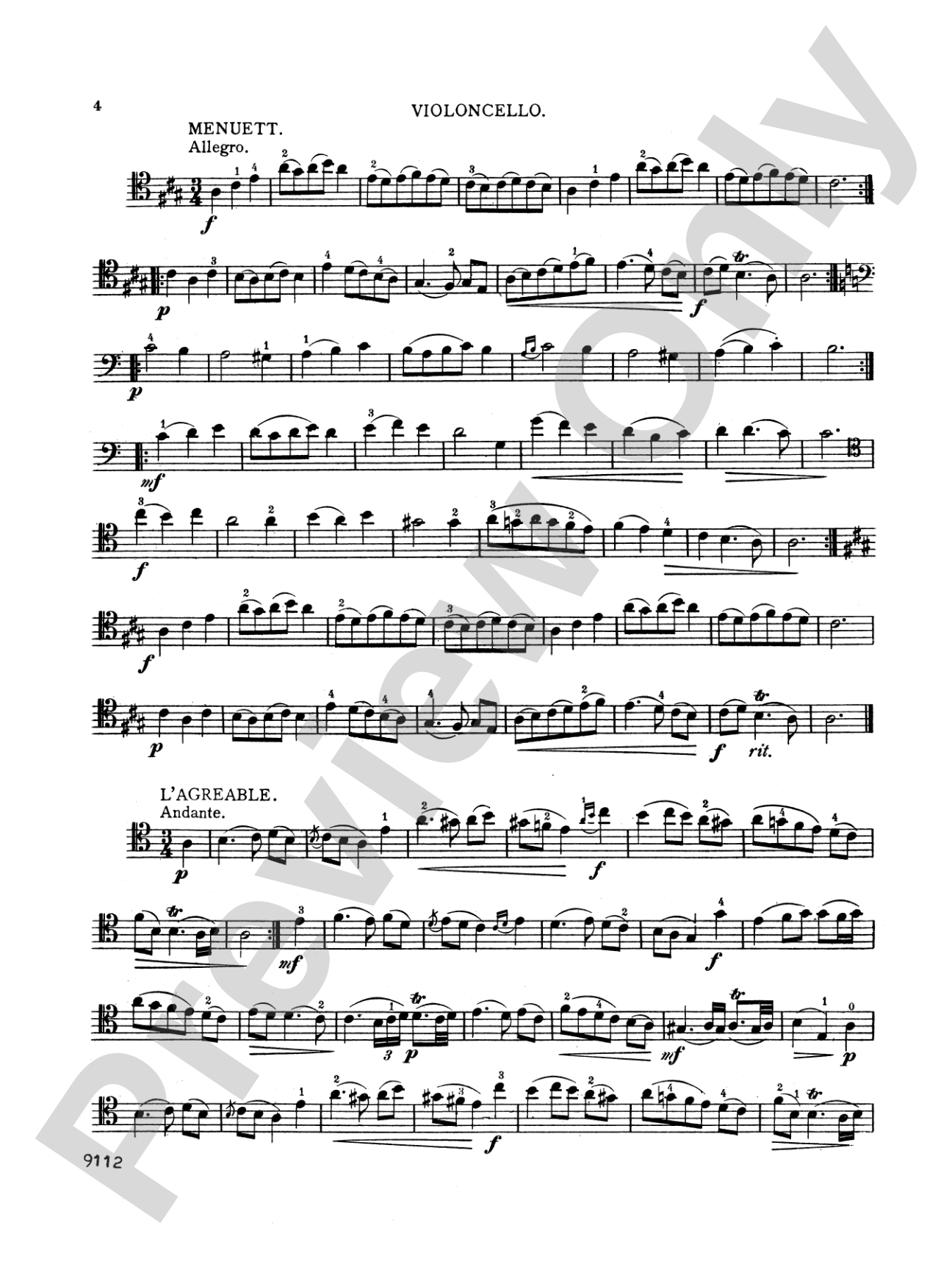 Hervelois: Suite No. 1 in A Major: Cello