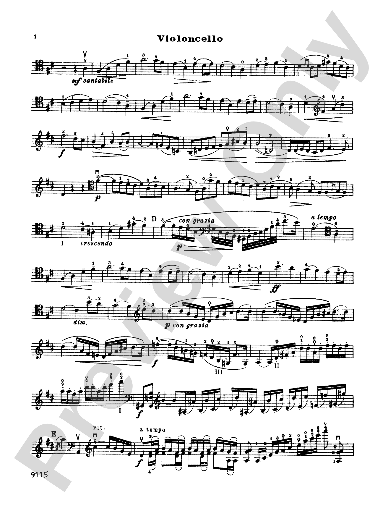 Davidoff: Cello Concerto No. 1: Cello Book
