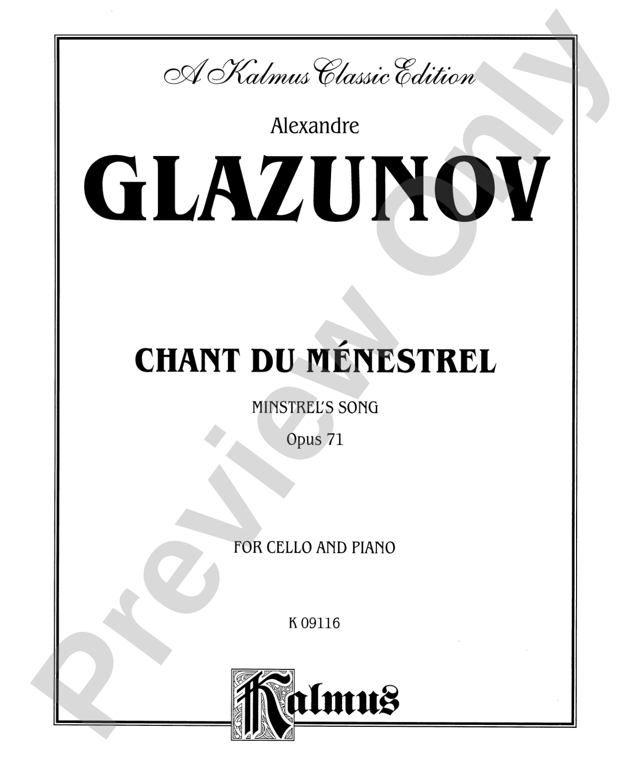 Glazunov: Chant du Ménestrel, Op. 71