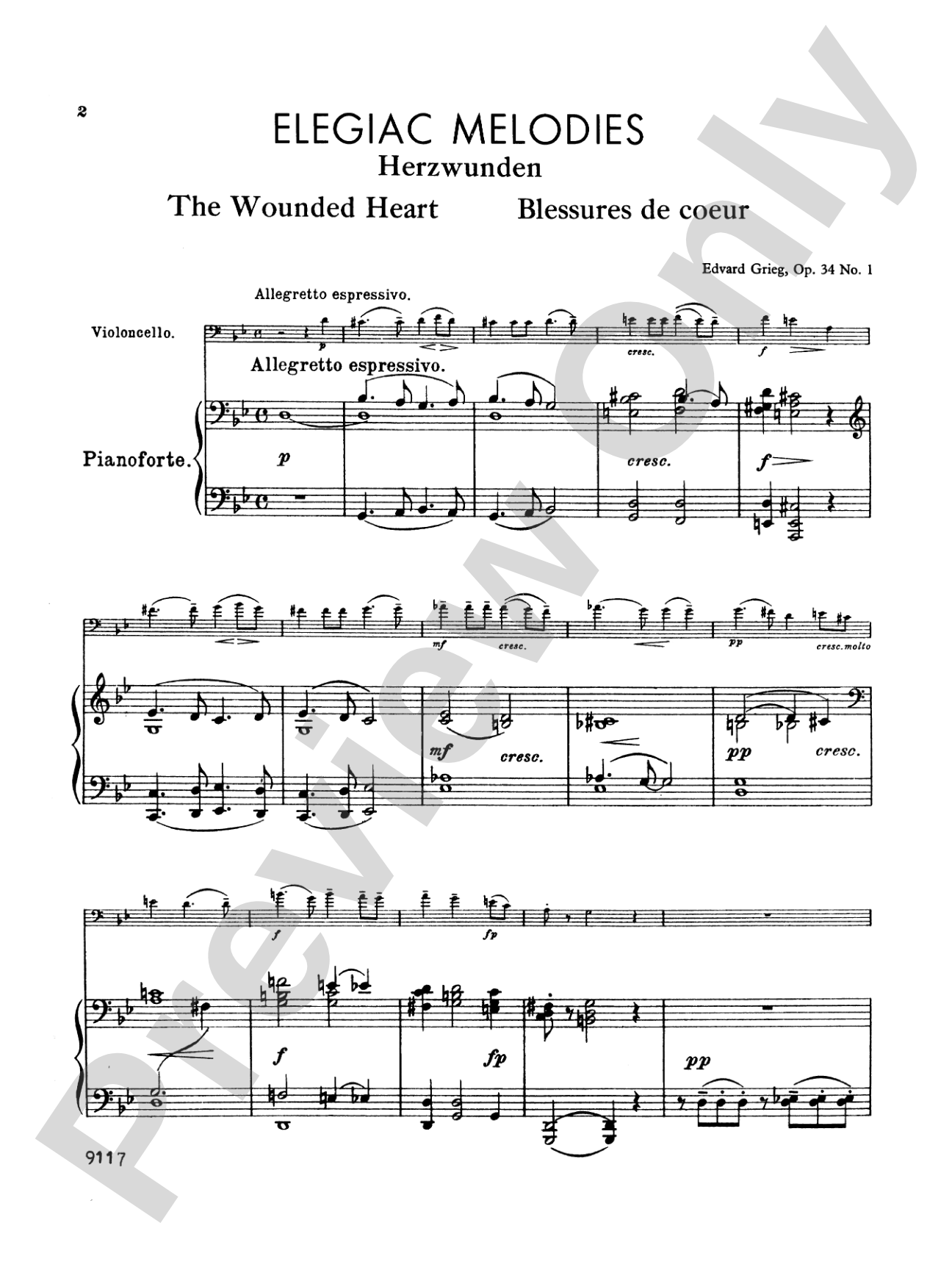 Grieg: Elegiac Melodies, Op. 34