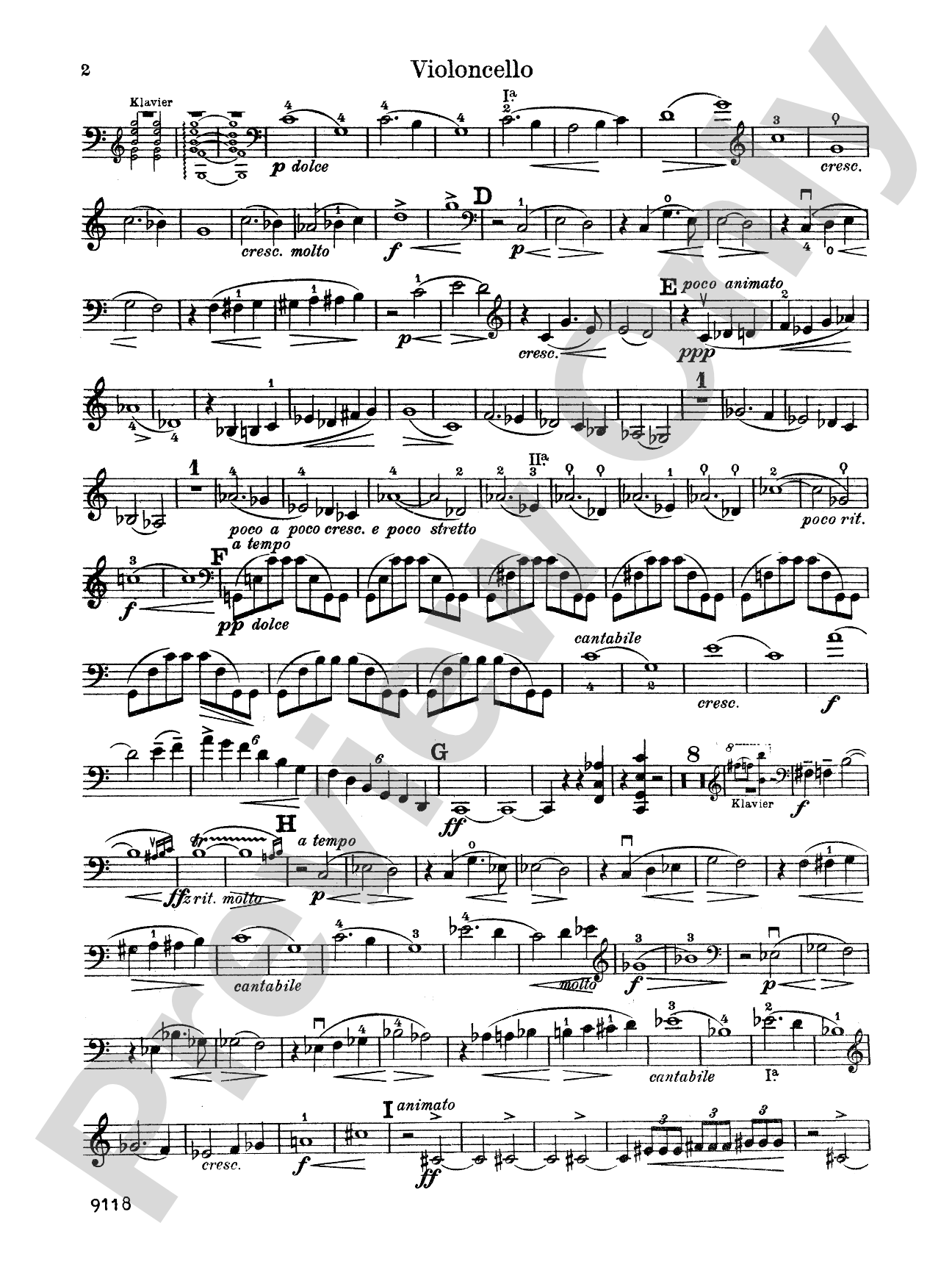 Grieg: Cello Sonata in A Minor, Op. 36: Cello Book