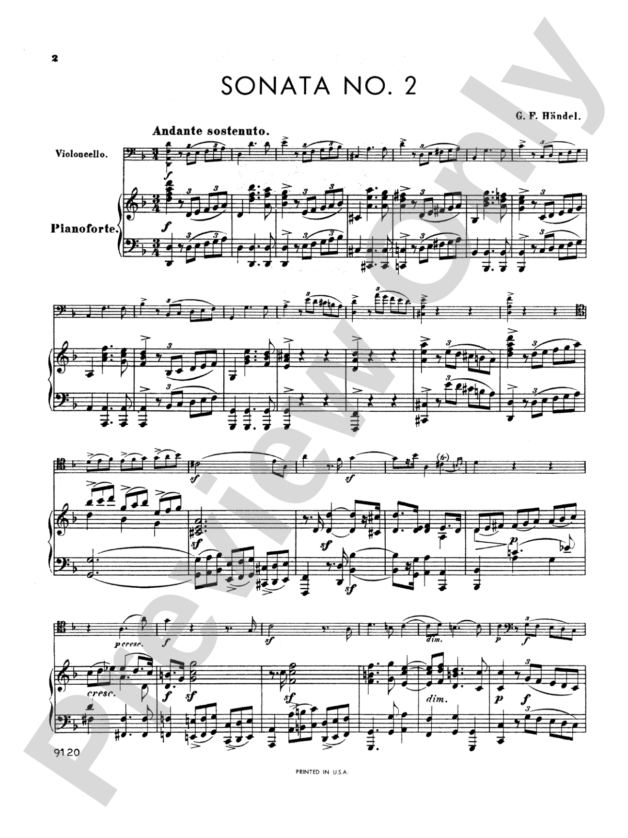Handel: Sonata No. 2 in D Minor