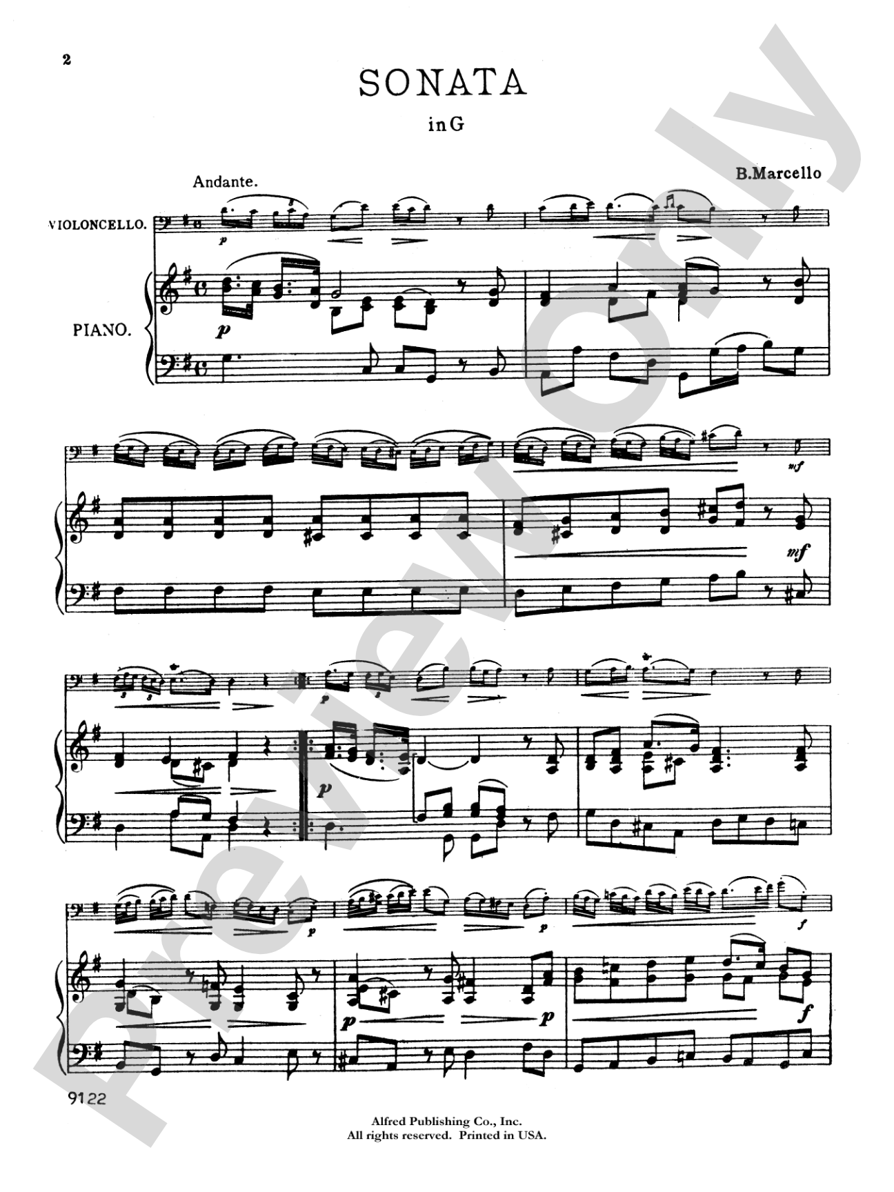 Marcello: Two Sonatas in G and C