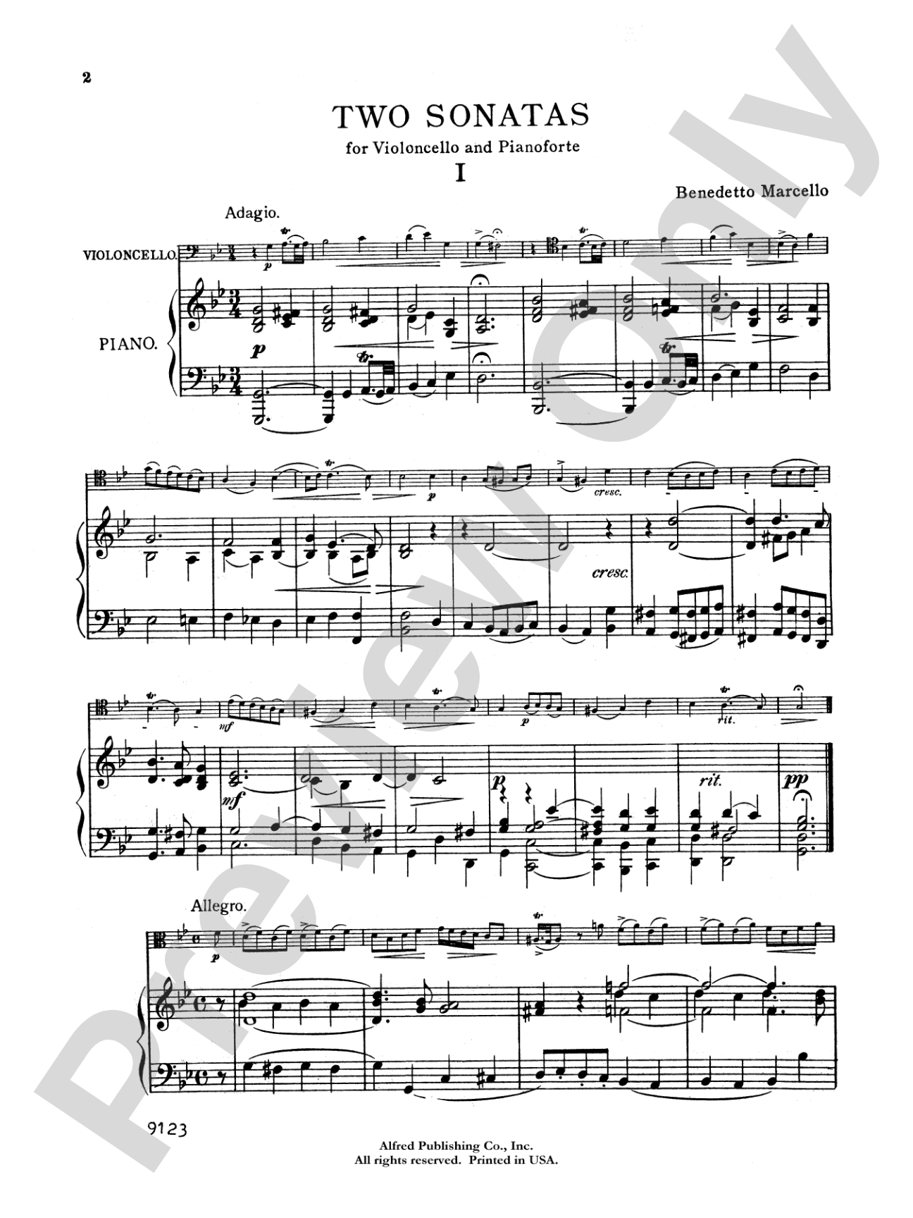 Marcello: Two Sonatas in G Minor and F Major