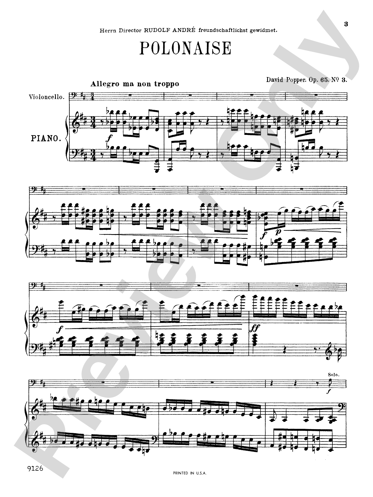 Popper: Polonaise, Op. 65, No. 3