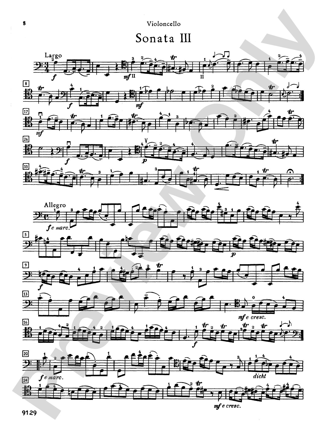 Vivaldi: Six Sonatas for Cello and Basso Continuo