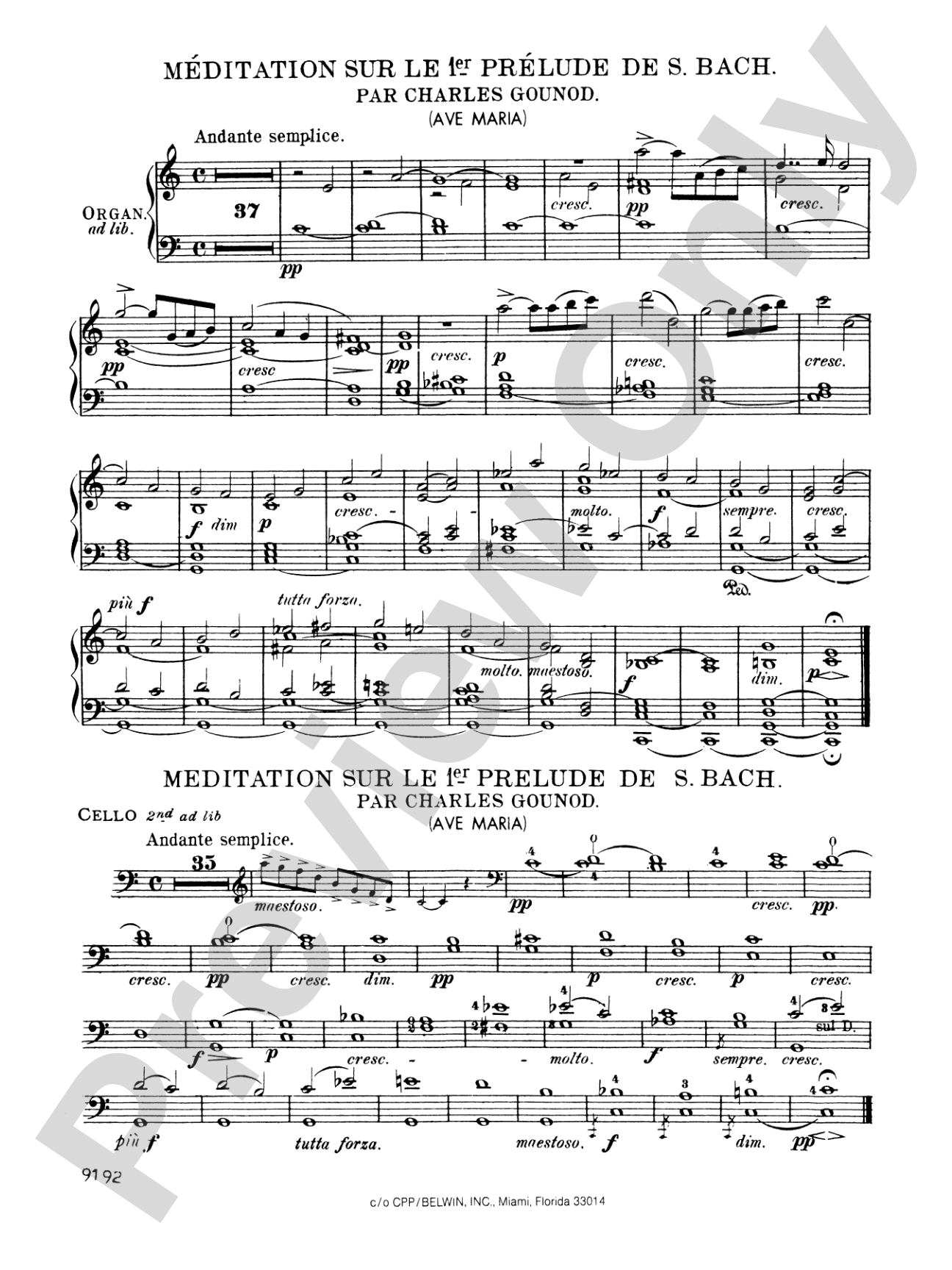 Bach: Ave Maria (Meditation), Arr. Charles François Gounod: Violin Book