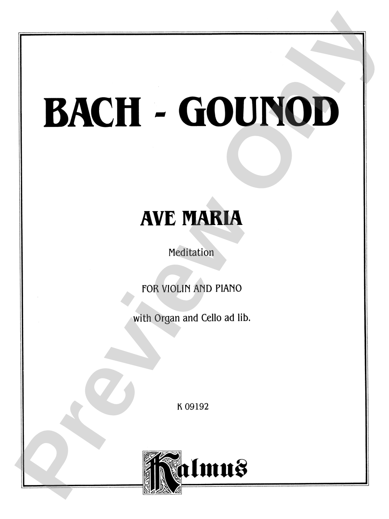 Bach: Ave Maria (Meditation), Arr. Charles François Gounod