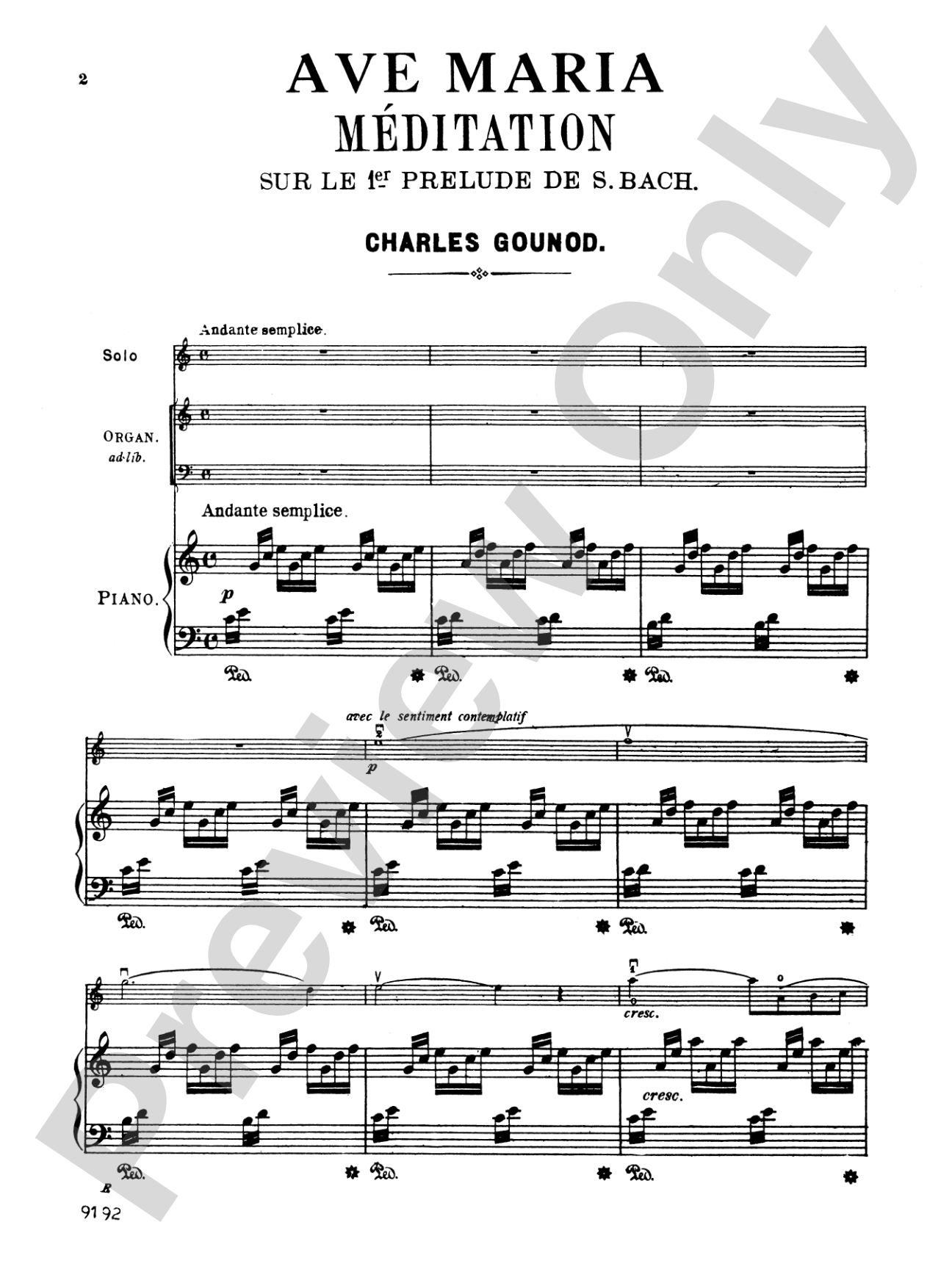 Bach: Ave Maria (Meditation), Arr. Charles François Gounod