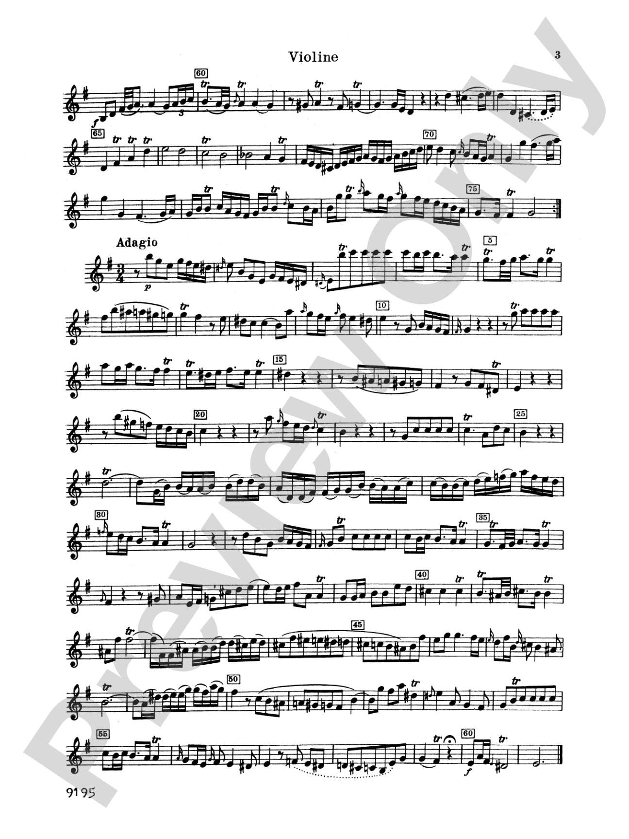 Binder: Sonata in G Major: Violin