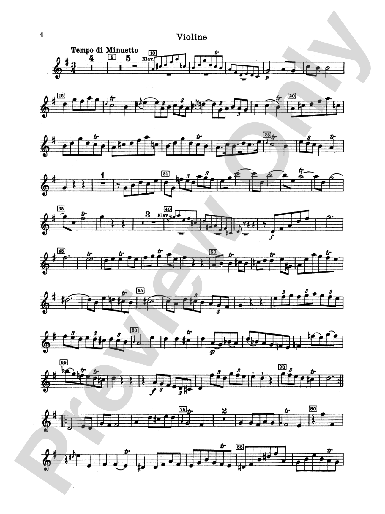 Binder: Sonata in G Major: Violin