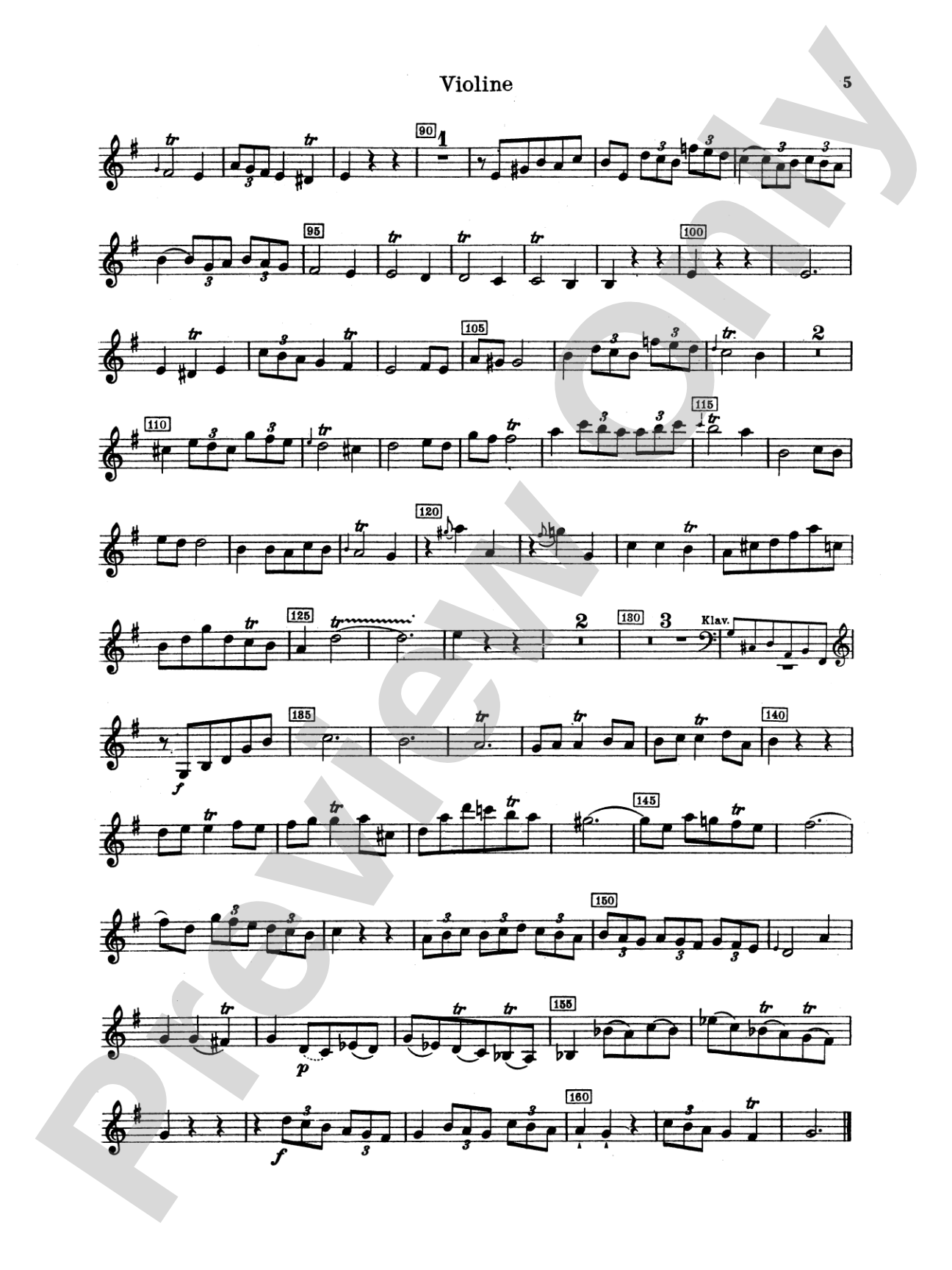 Binder: Sonata in G Major: Violin