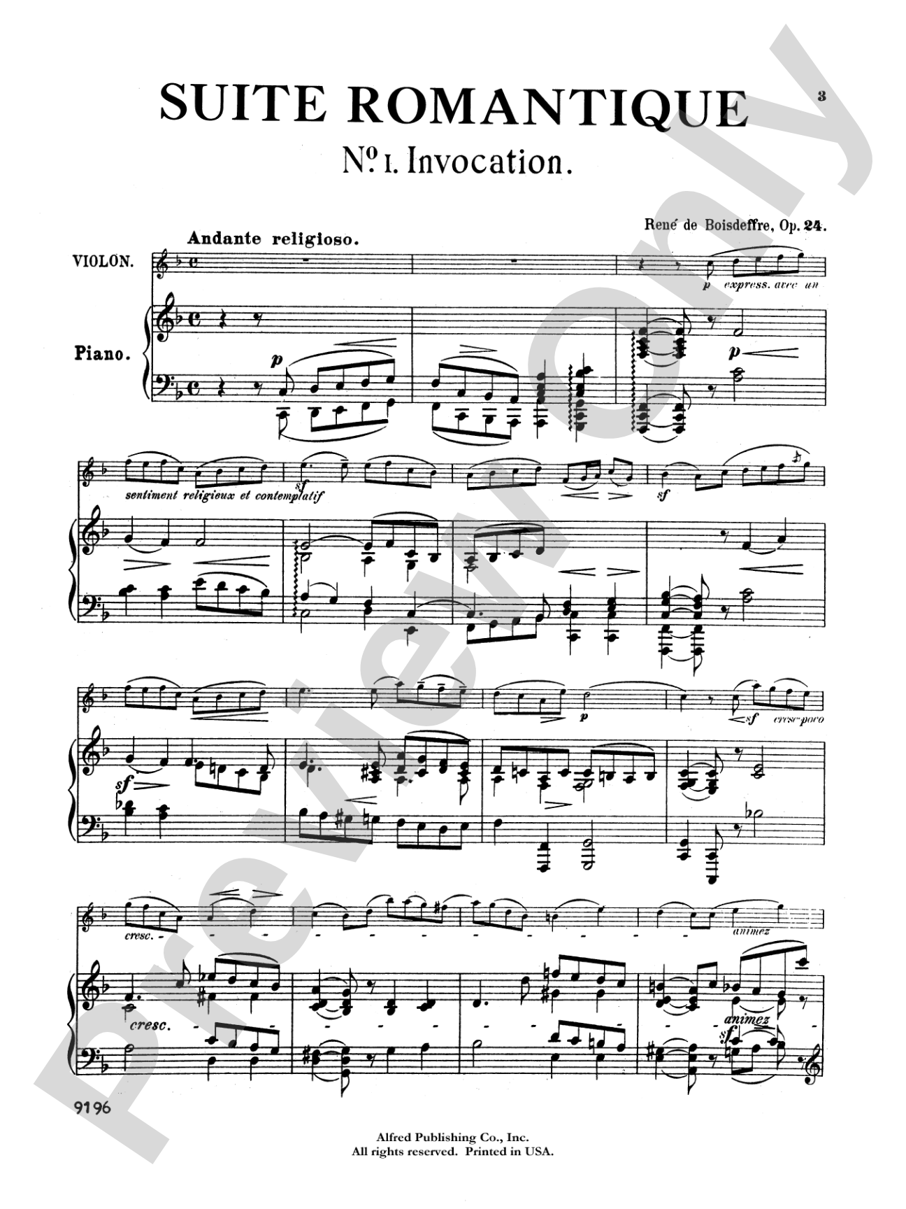 Boisdeffre: Suite Romantique, Op. 24 (Nos. 1-3)