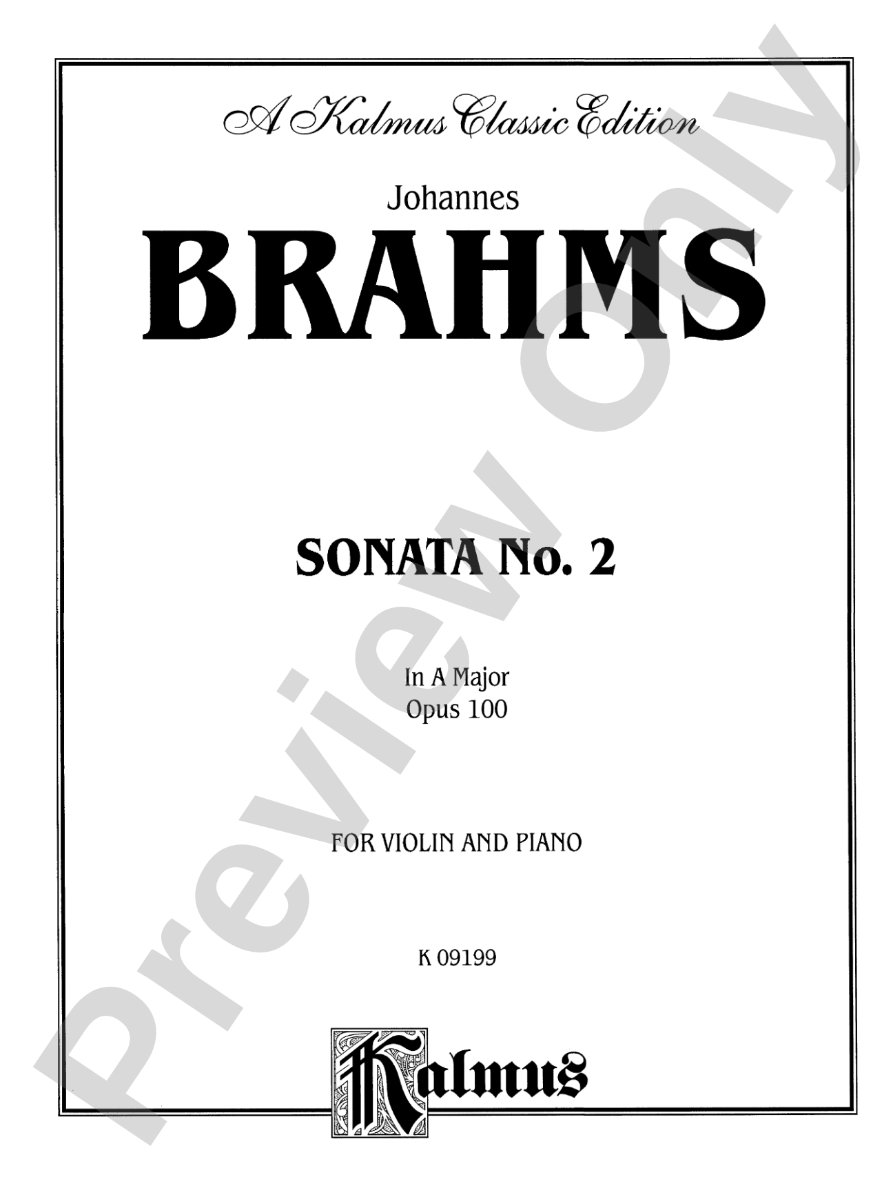 Brahms: Sonata in A Major, Op. 100