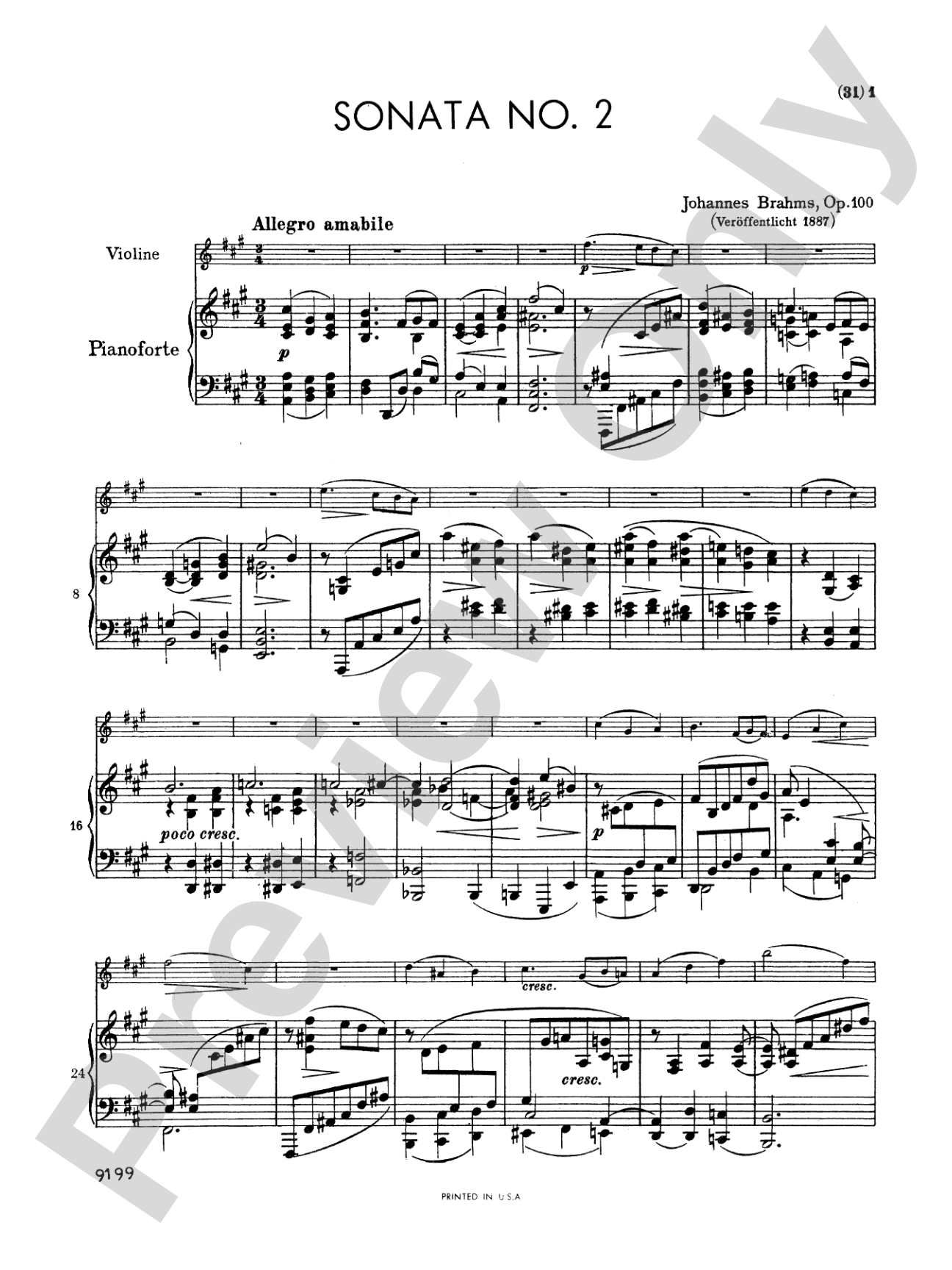 Brahms: Sonata in A Major, Op. 100