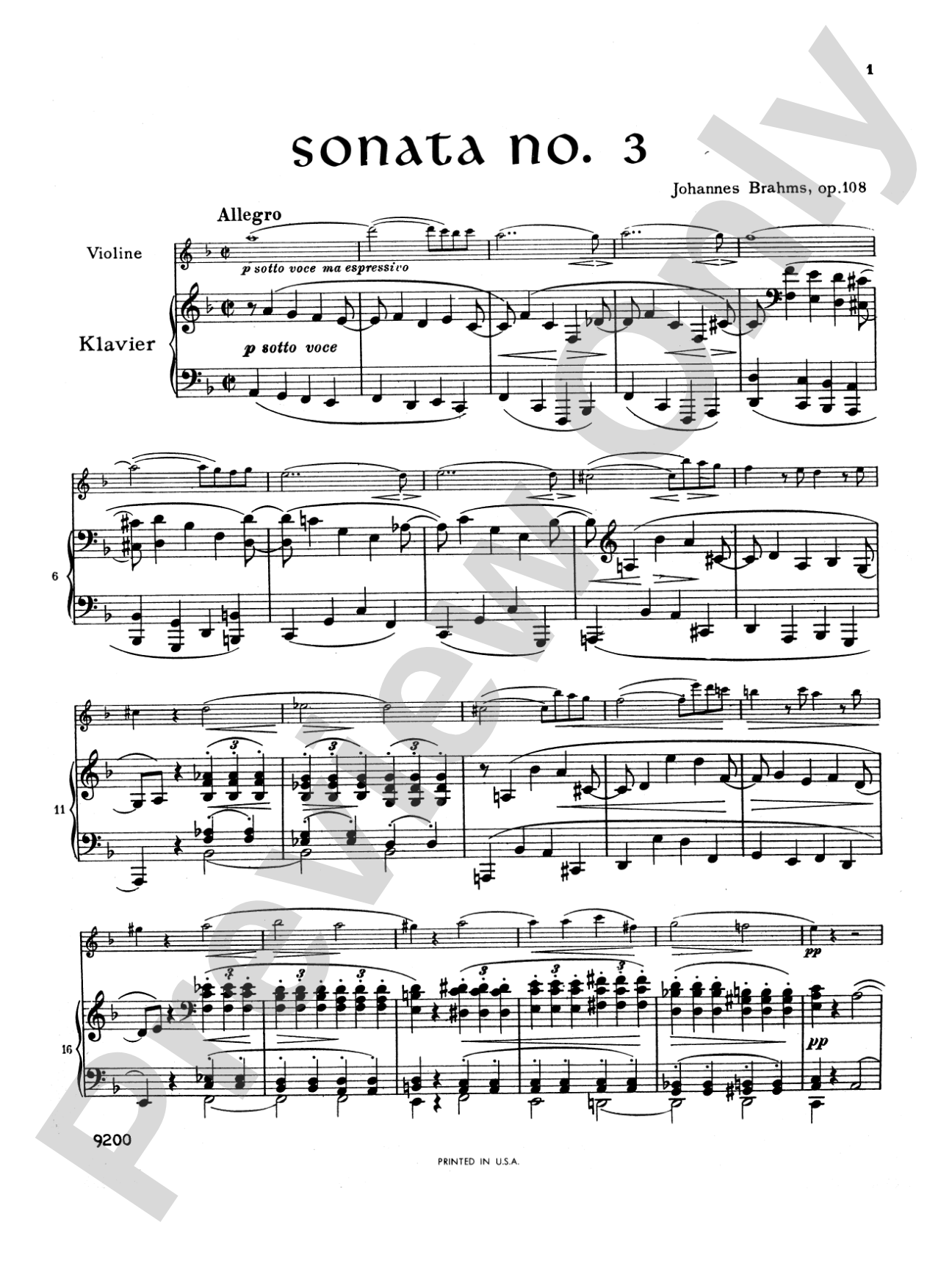 Brahms: Sonata in D Minor, Op. 108