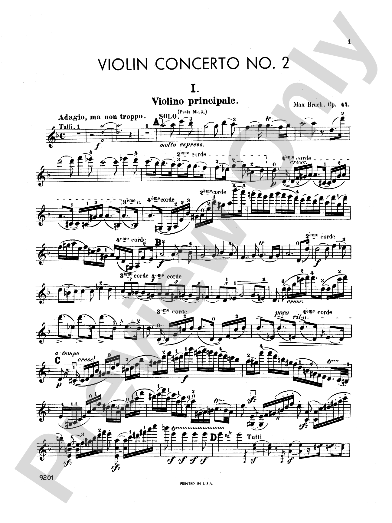 Bruch: Violin Concerto in D Minor, Op. 44