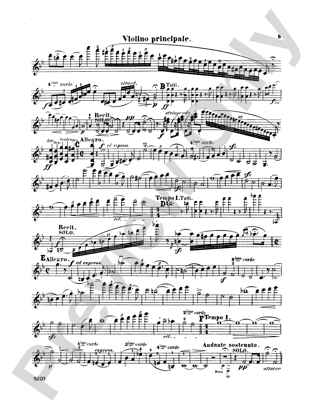 Bruch: Violin Concerto in D Minor, Op. 44: Violin Book