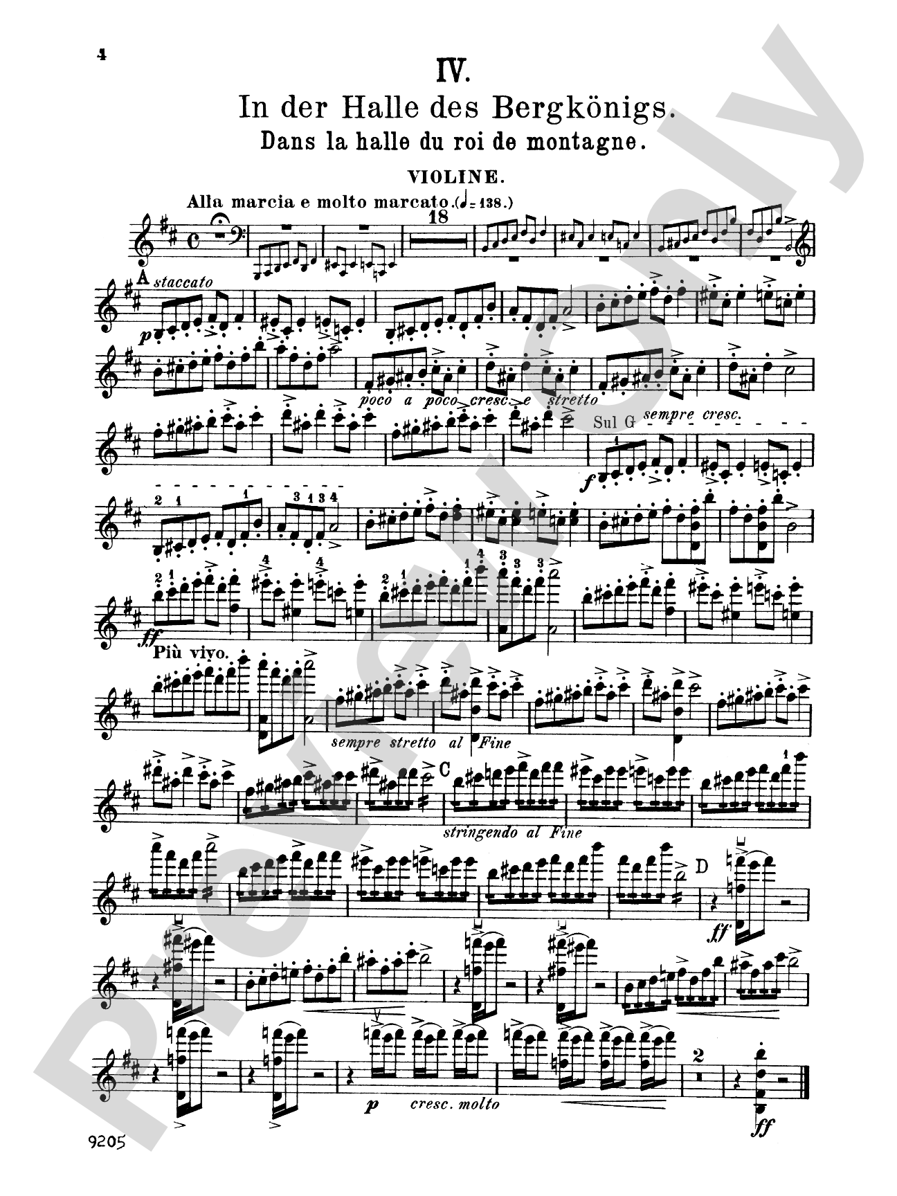 Grieg: Peer Gynt Suite No. 1, Op. 46: Violin Book