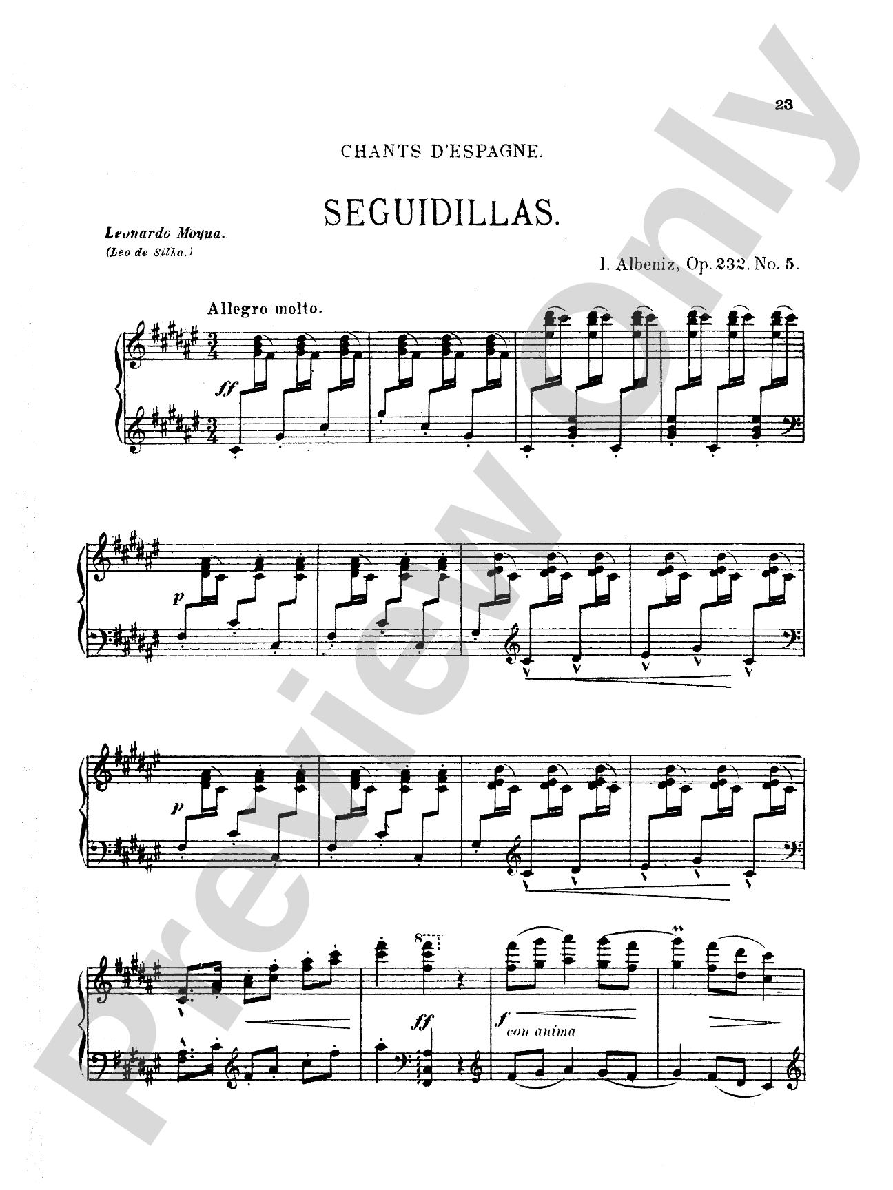 Albéniz: Songs of Spain, Op. 232