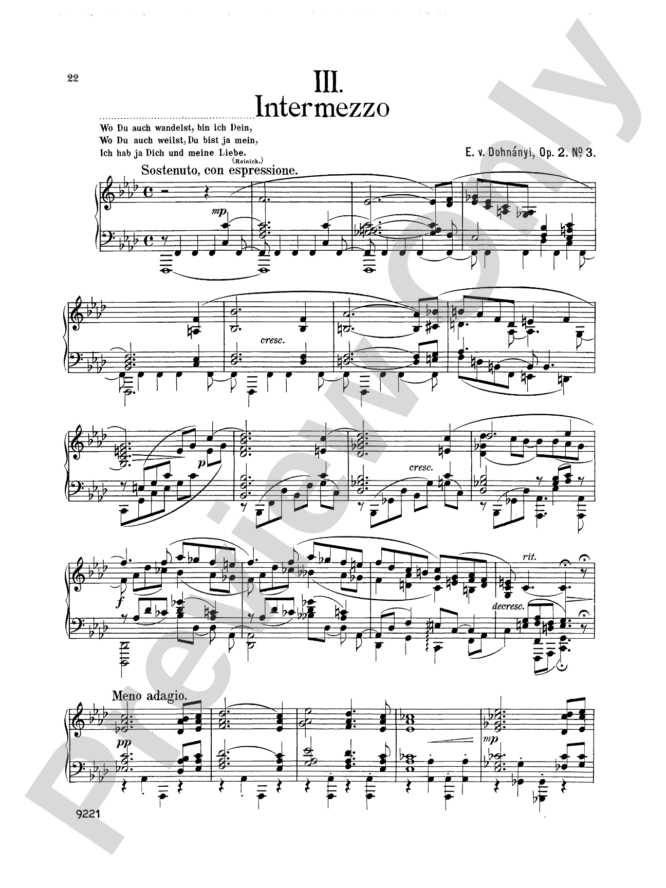 Dohnányi: Four Piano Pieces, Op. 2