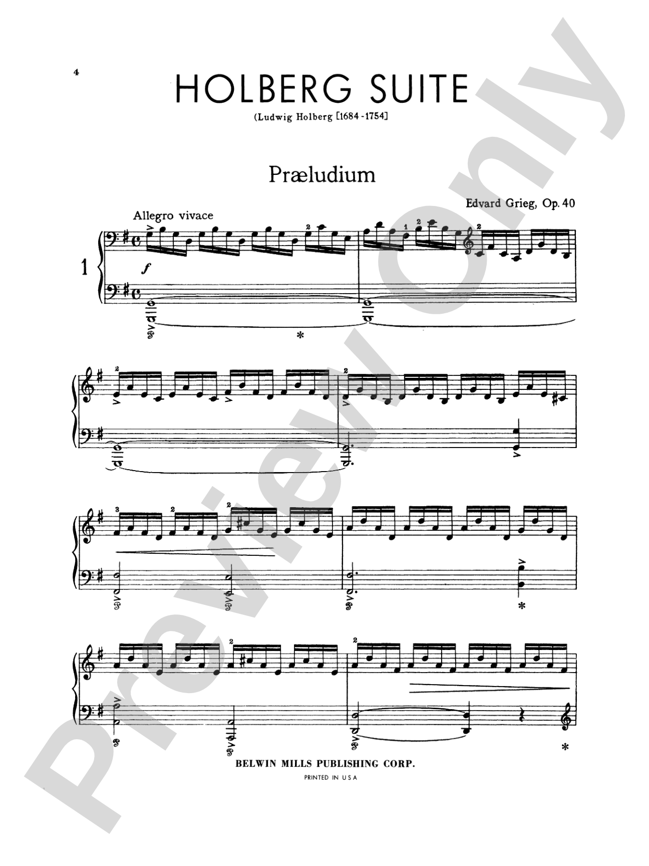 Grieg: Holberg Suite, Op. 40: Piano