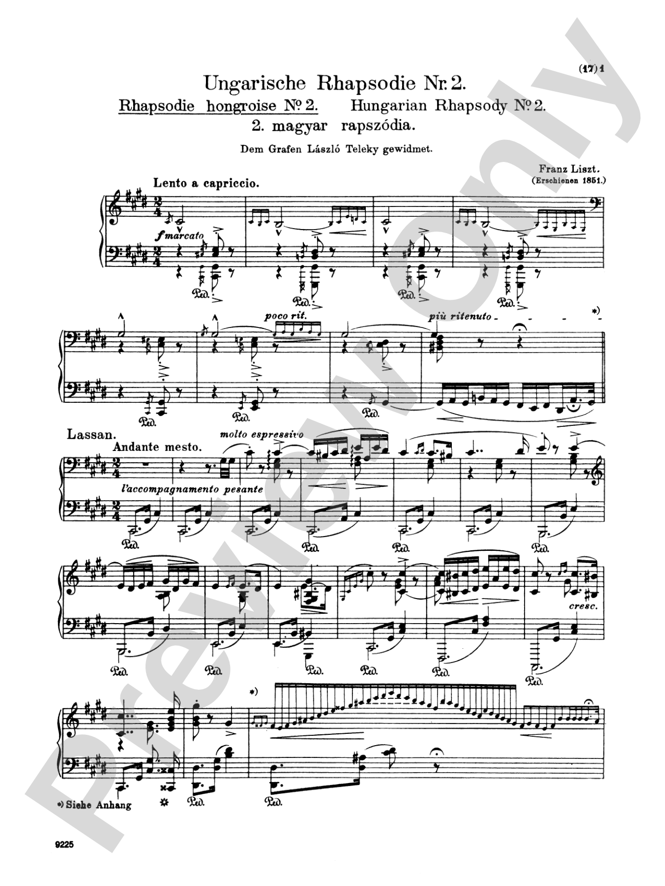 Liszt: Hungarian Rhapsodies (Volume I, Nos. 1-9)
