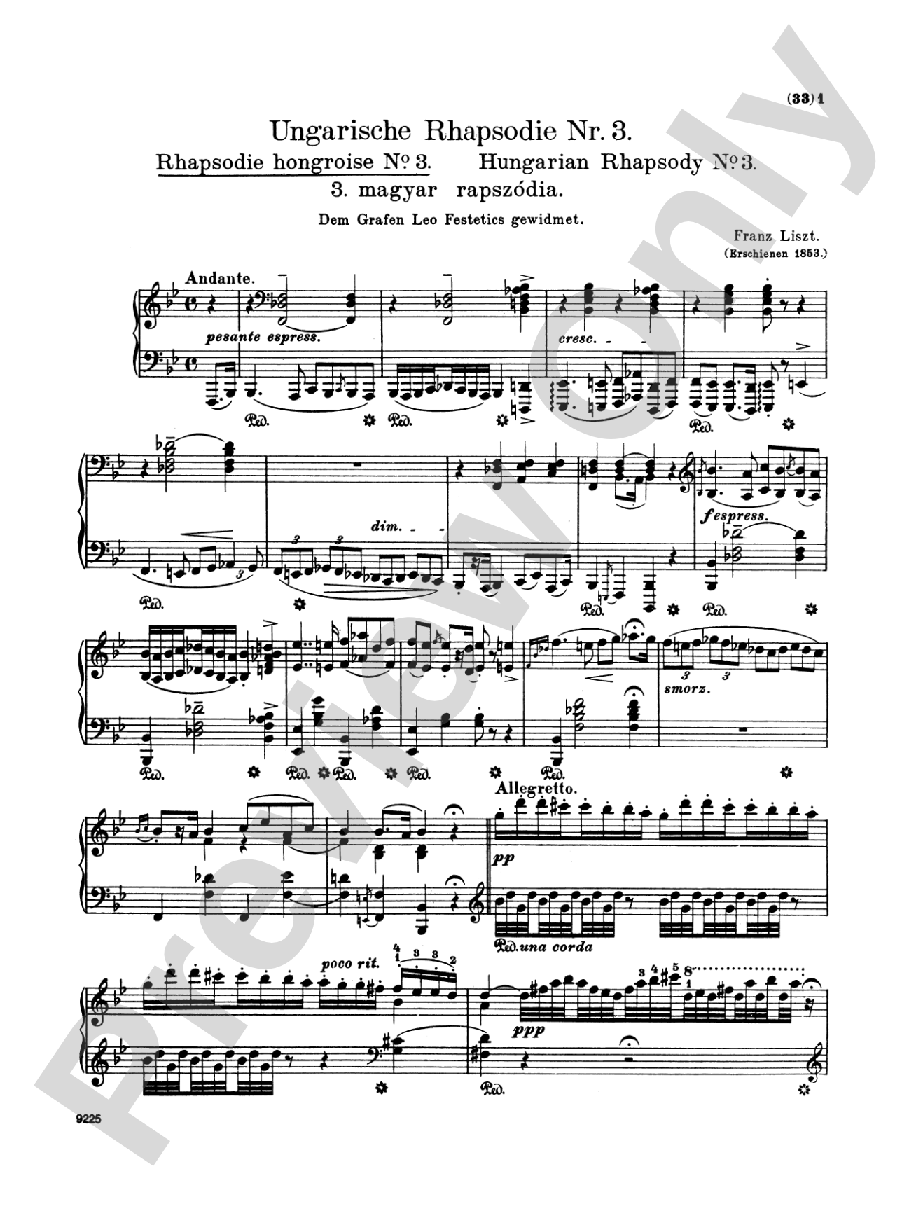 Liszt: Hungarian Rhapsodies (Volume I, Nos. 1-9)