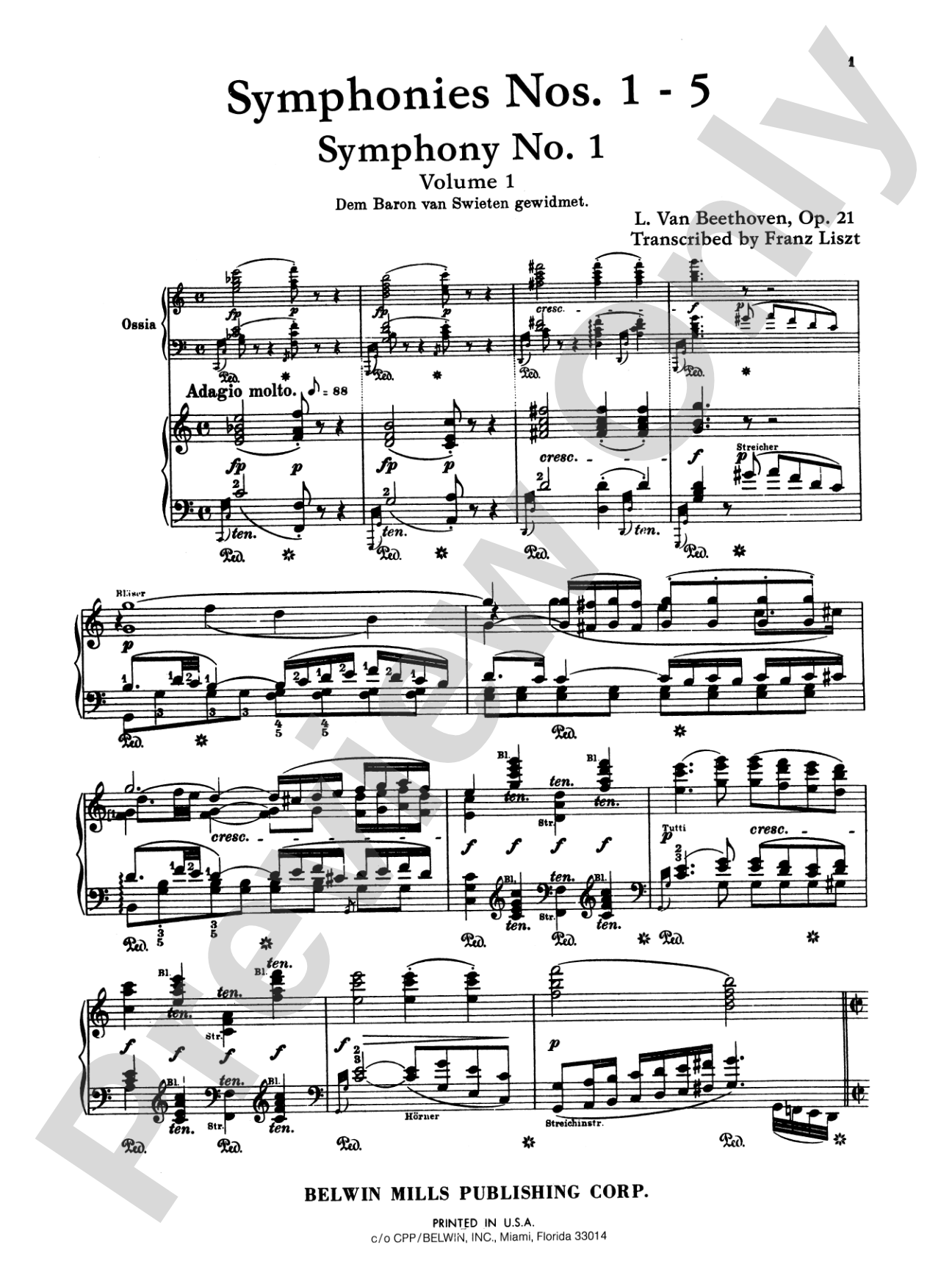 Beethoven: Symphonies (Nos. 1-5) (Arr. Franz Liszt): Piano Book