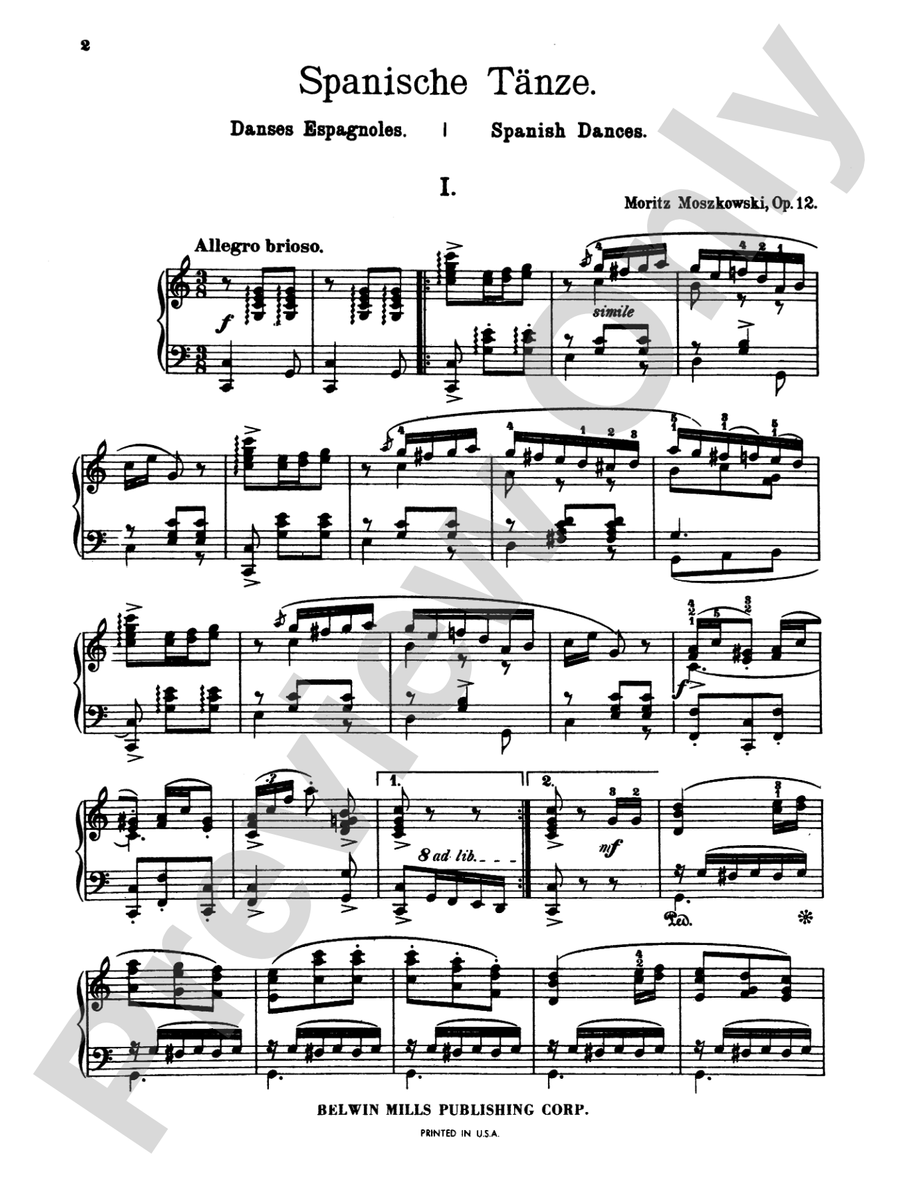 Moszkowski: Spanish Dances, Op. 12: Piano
