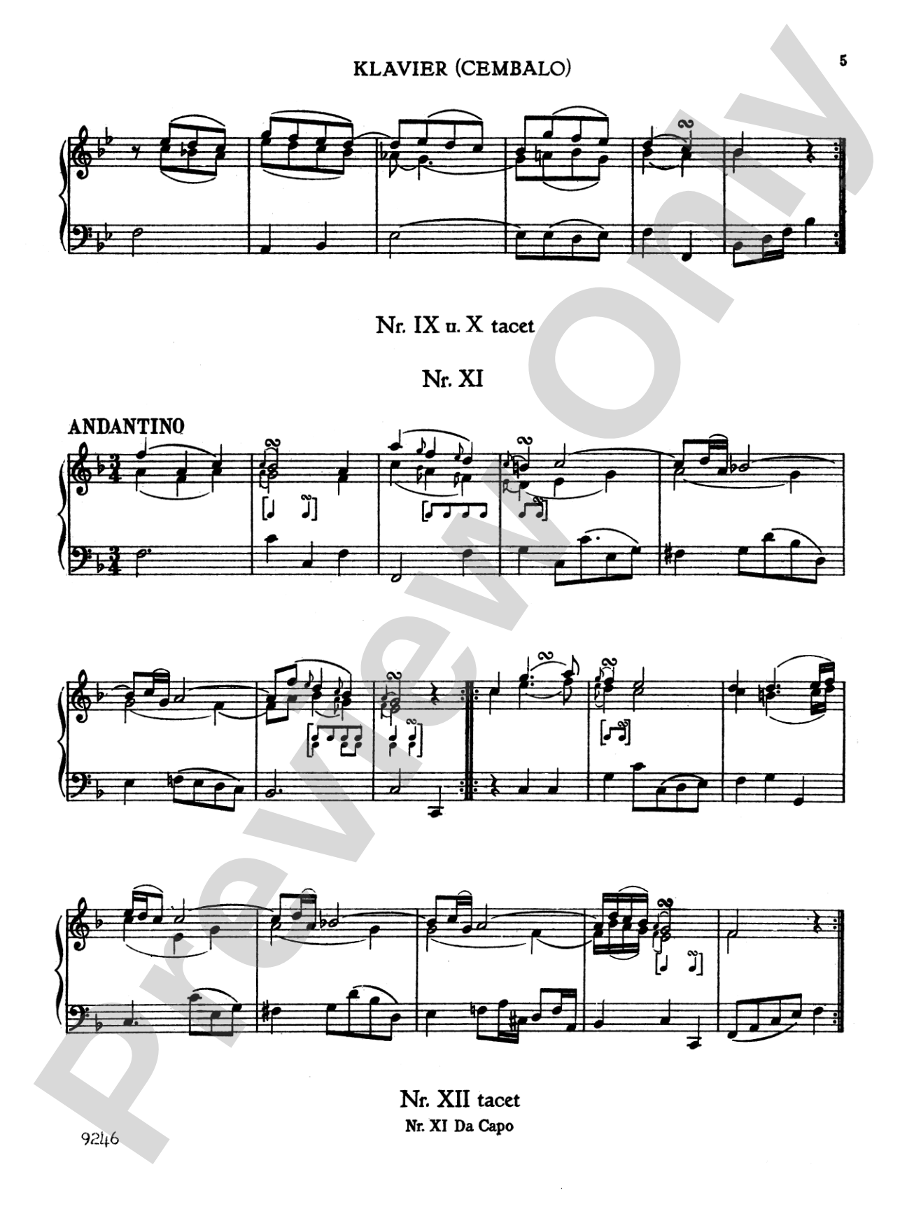 Bach: Twelve Little Pieces: Flute (or Violin) & Piano Part(s)