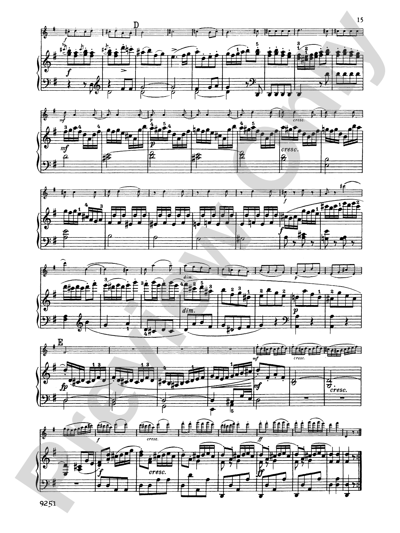 Haydn: Sonata in G Major: Flute Part(s)