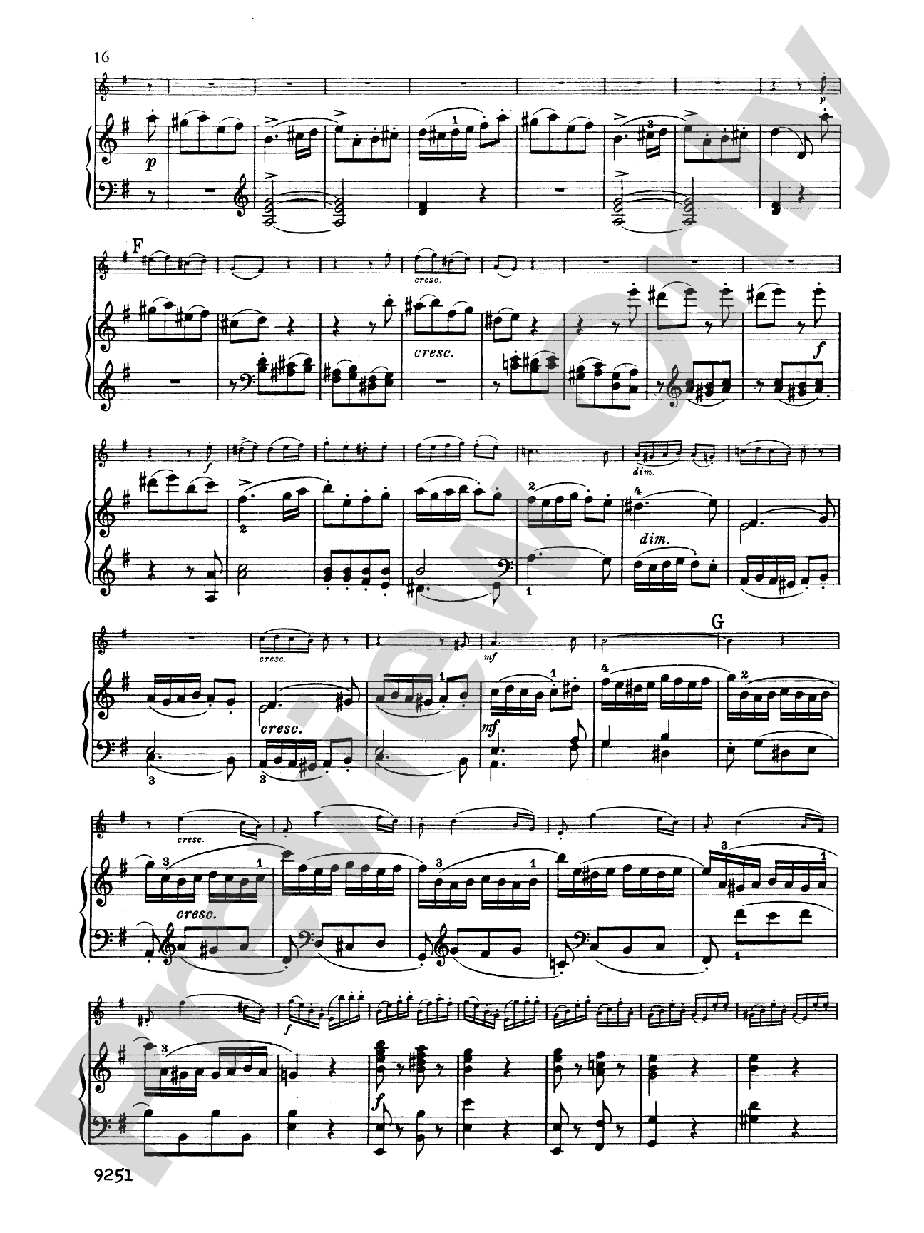 Haydn: Sonata in G Major: Flute Part(s)