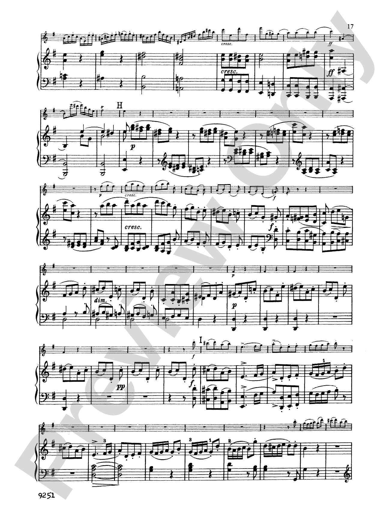 Haydn: Sonata in G Major: Flute Part(s)
