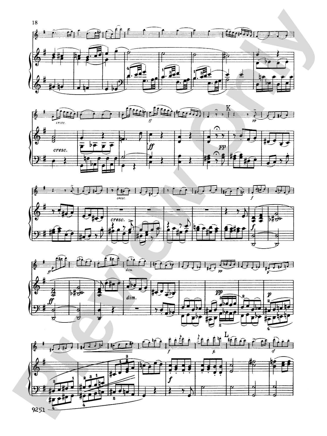 Haydn: Sonata in G Major: Flute Part(s)