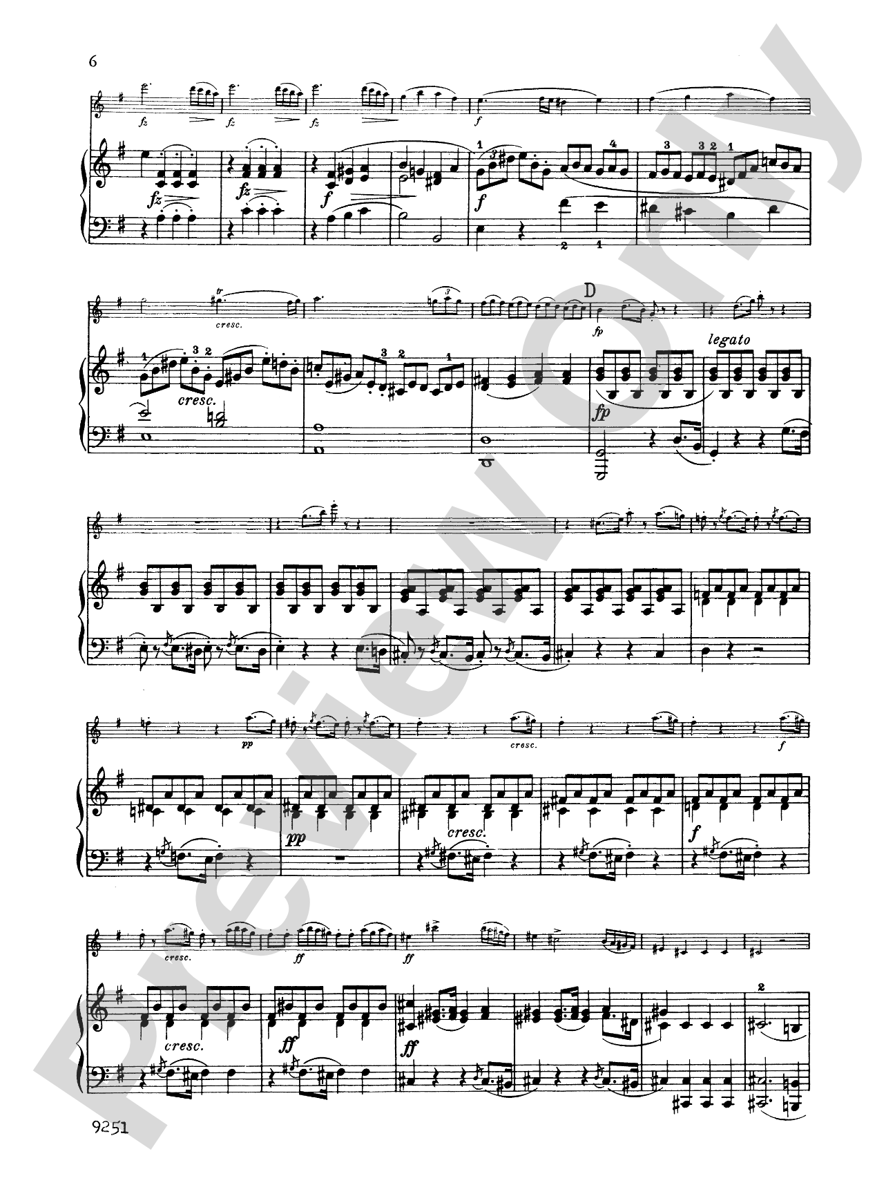 Haydn: Sonata in G Major: Flute Part(s)