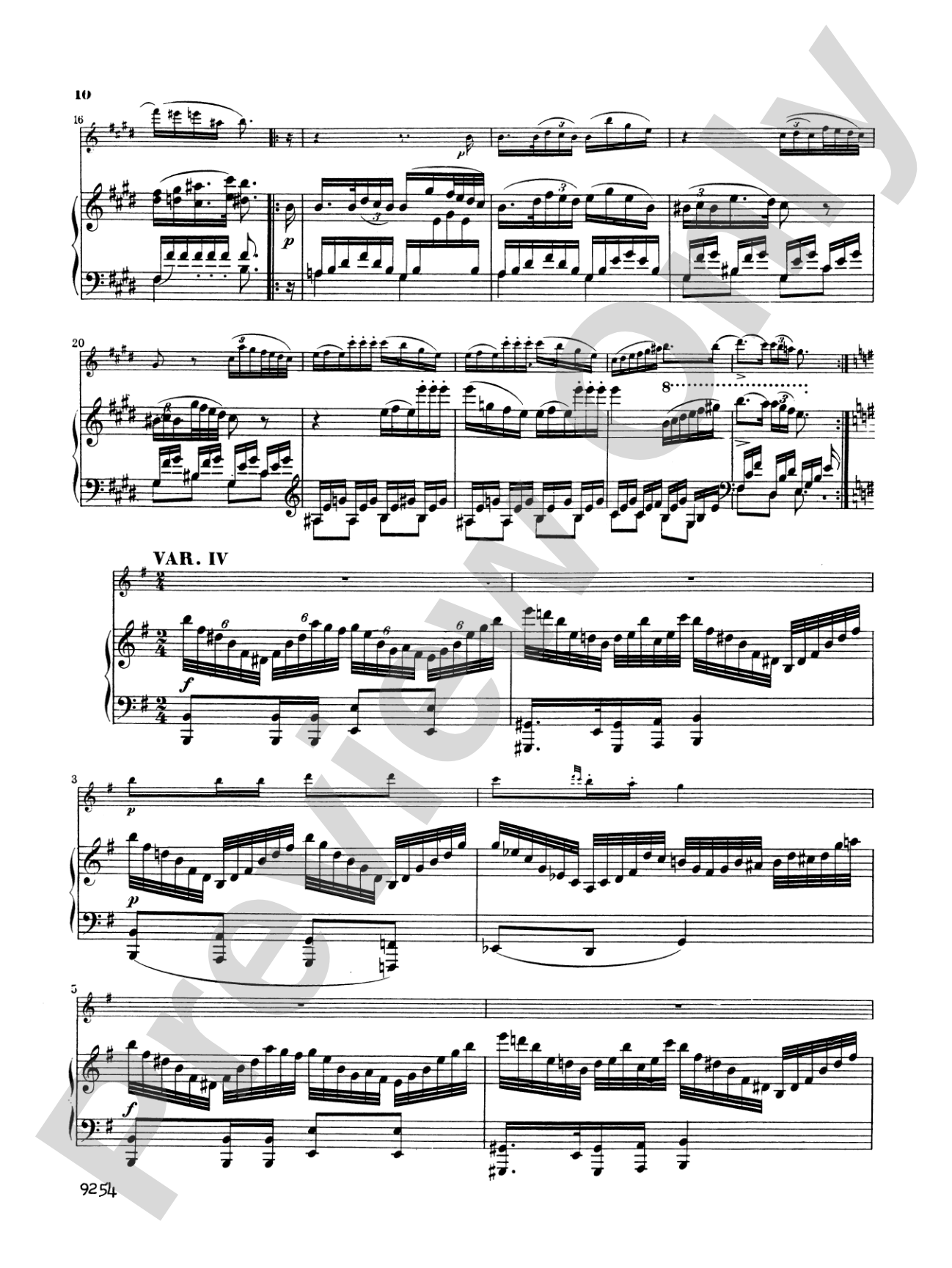 Schubert: Introduction and Variations on a Theme "Ihr Blümlein Alle": Flute Part(s)