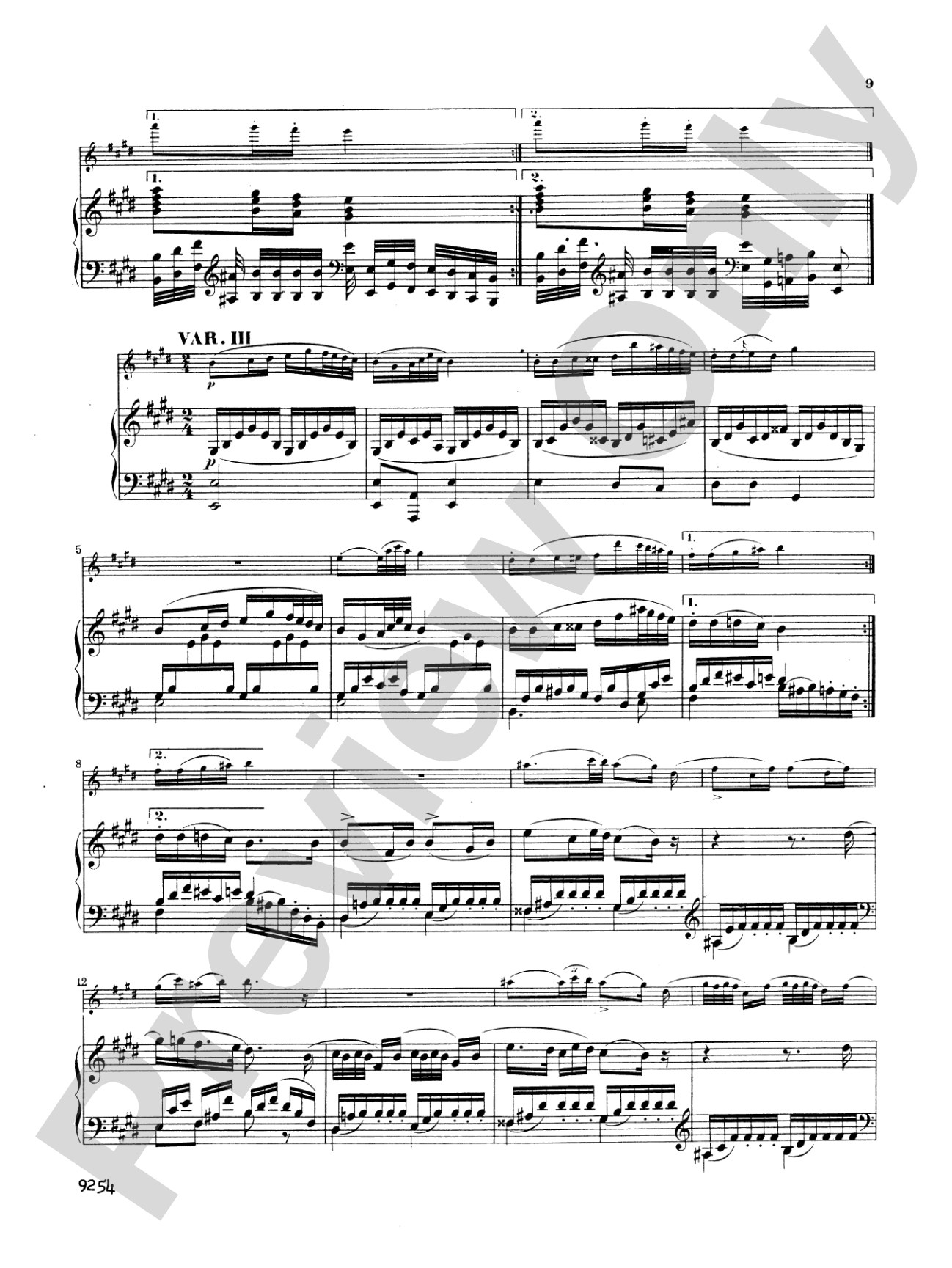 Schubert: Introduction and Variations on a Theme "Ihr Blümlein Alle": Flute Part(s)