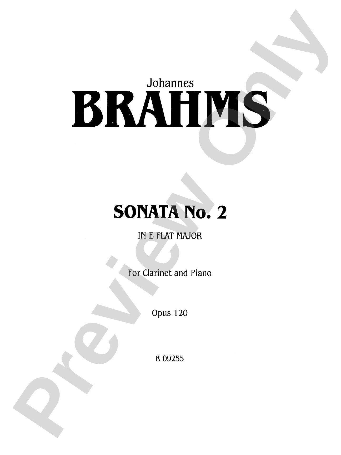 Brahms: Sonata No. 2 in E flat Major, Op. 120
