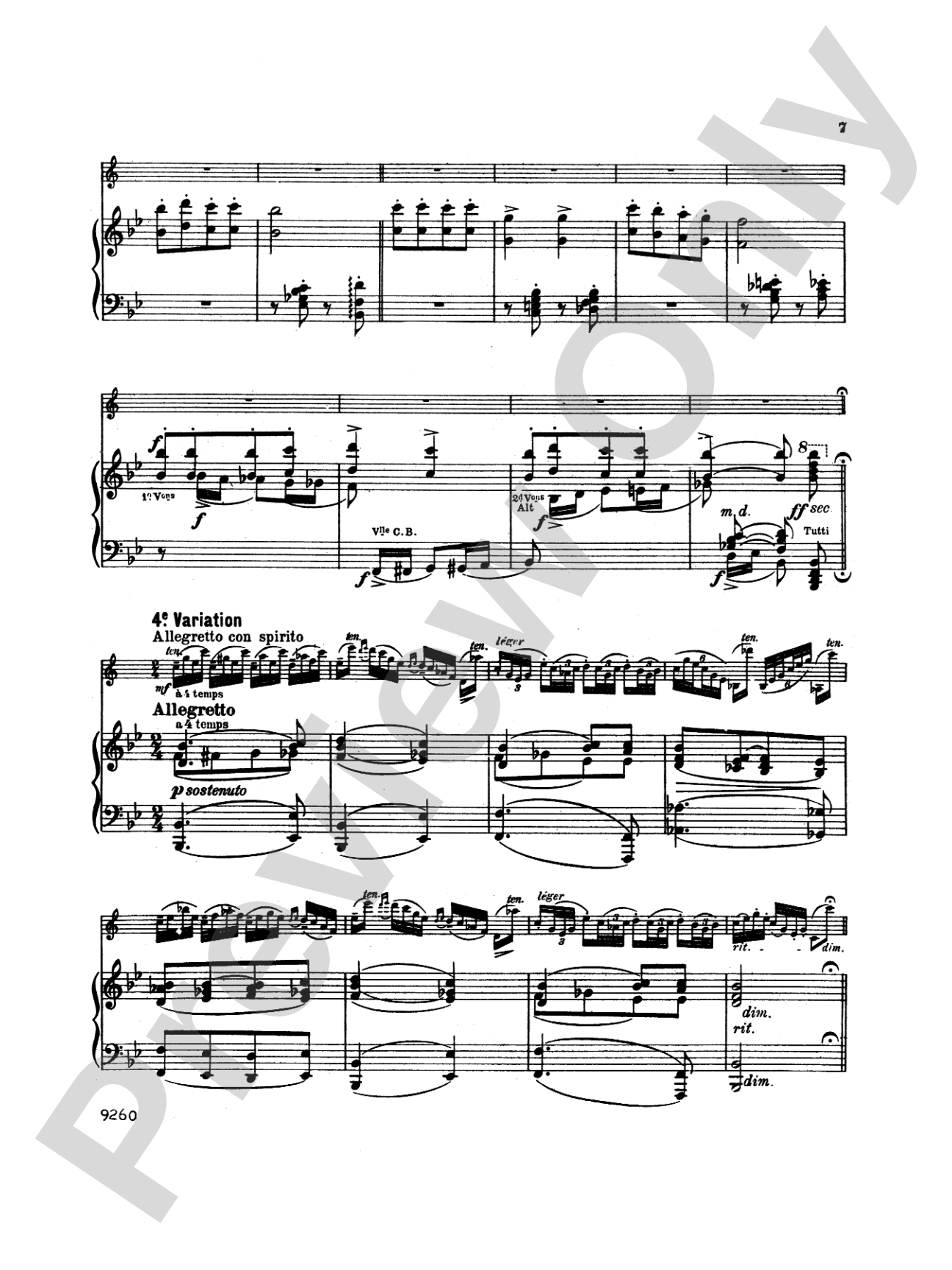 Jeanjean: Variations on "Au Clair de la Lune": Clarinet Part(s)