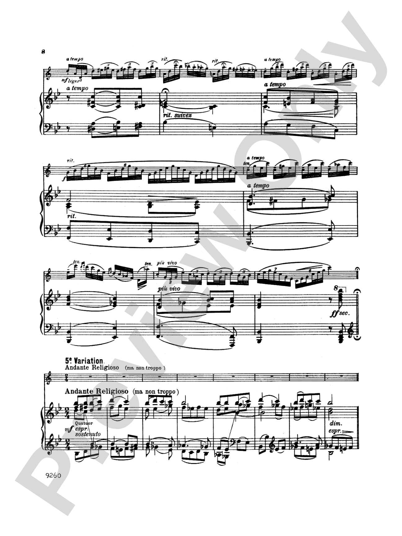 Jeanjean: Variations on "Au Clair de la Lune": Clarinet Part(s)