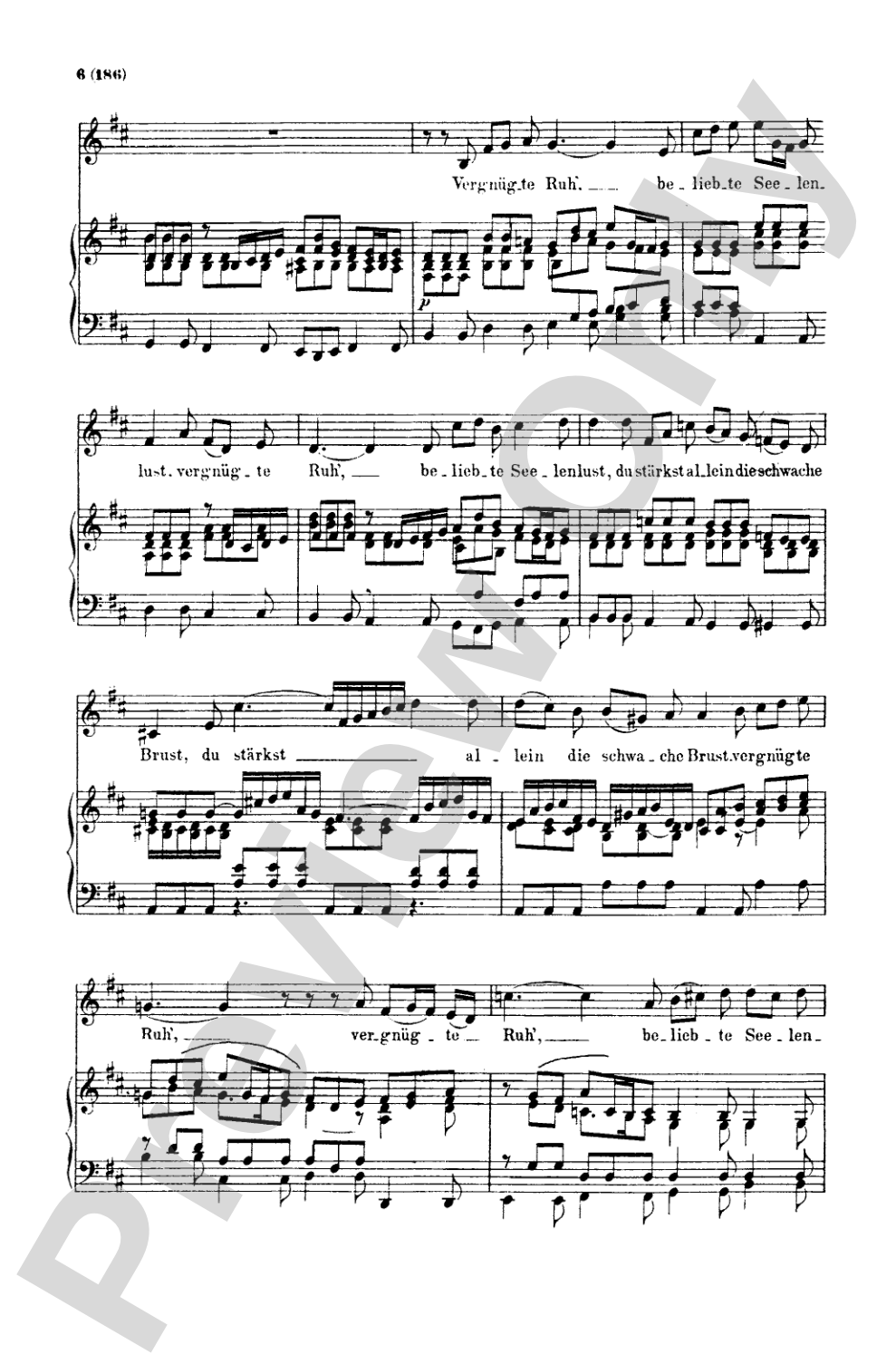 Bach: Contralto Solo, Cantata No. 170, Vergnugte Ruh', beliebte Seelenlust (German): SATB with A Solo Voice