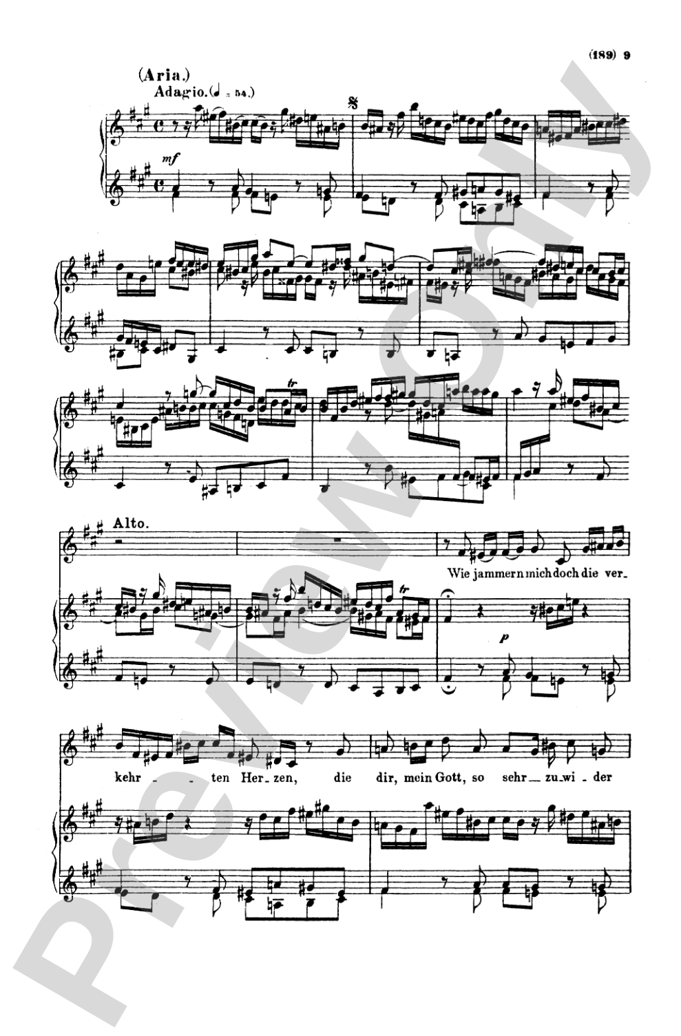 Bach: Contralto Solo, Cantata No. 170, Vergnugte Ruh', beliebte Seelenlust (German): SATB with A Solo Voice