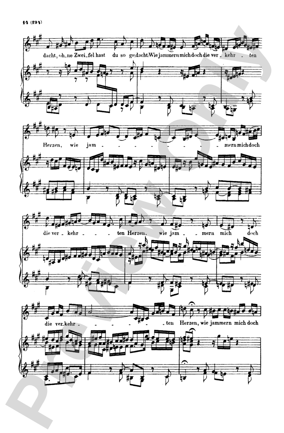 Bach: Contralto Solo, Cantata No. 170, Vergnugte Ruh', beliebte Seelenlust (German): SATB with A Solo Voice