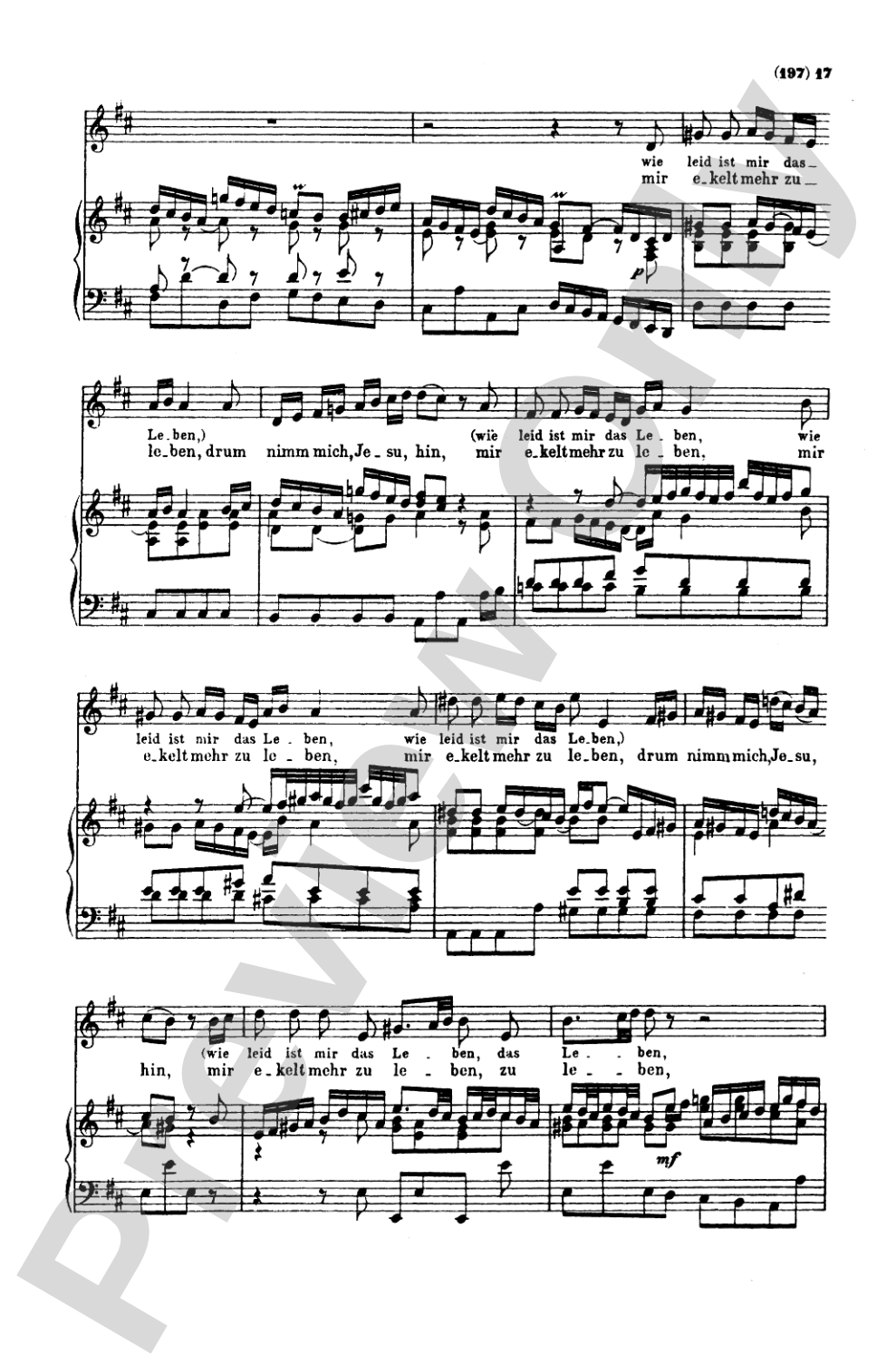 Bach: Contralto Solo, Cantata No. 170, Vergnugte Ruh', beliebte Seelenlust (German): SATB with A Solo Voice
